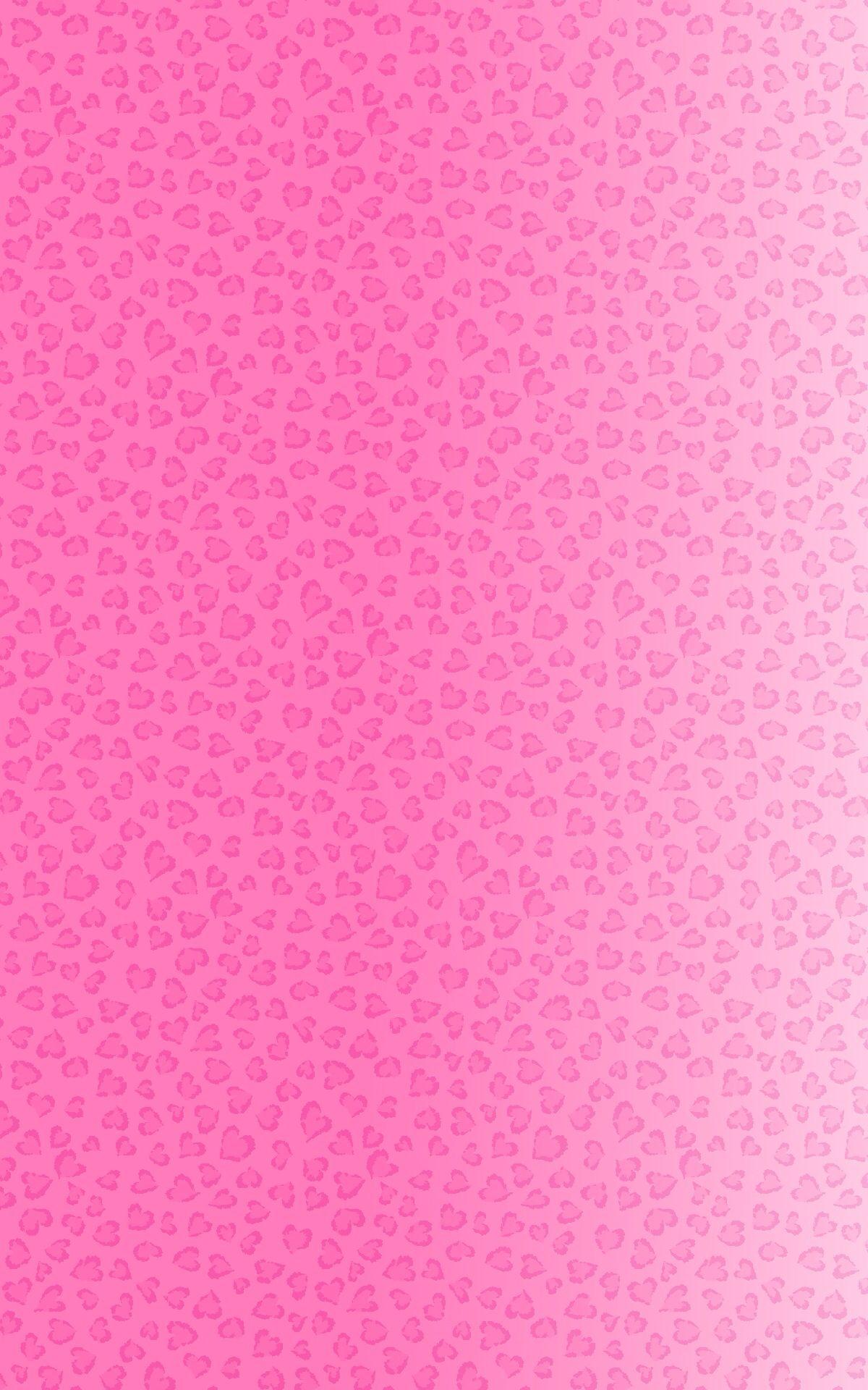Pink Heart Leopard Print iPhone Wallpaper