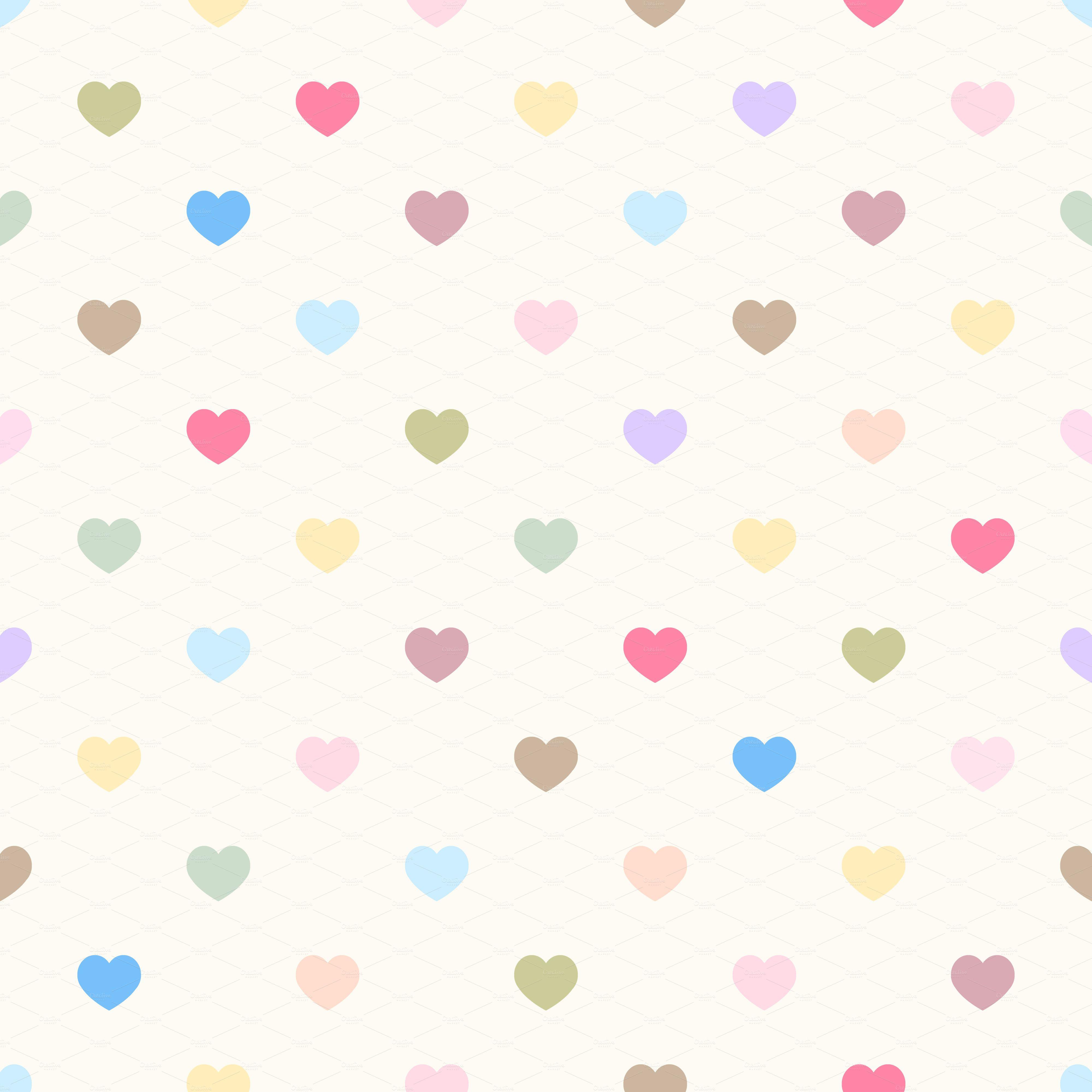 Vector seamless geometric pattern with small polka dot hearts
