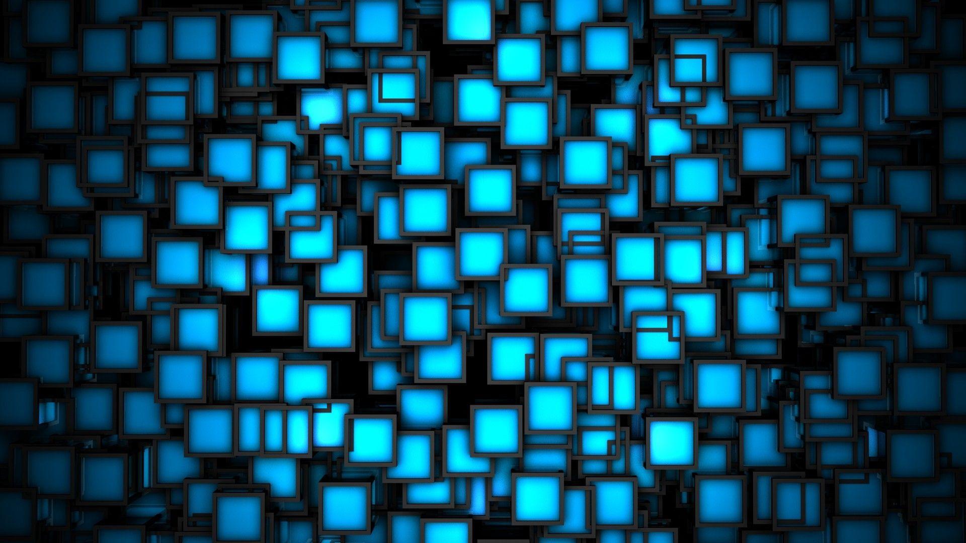 Download wallpaper 1920x1080 black, blue, bright, squares HD background