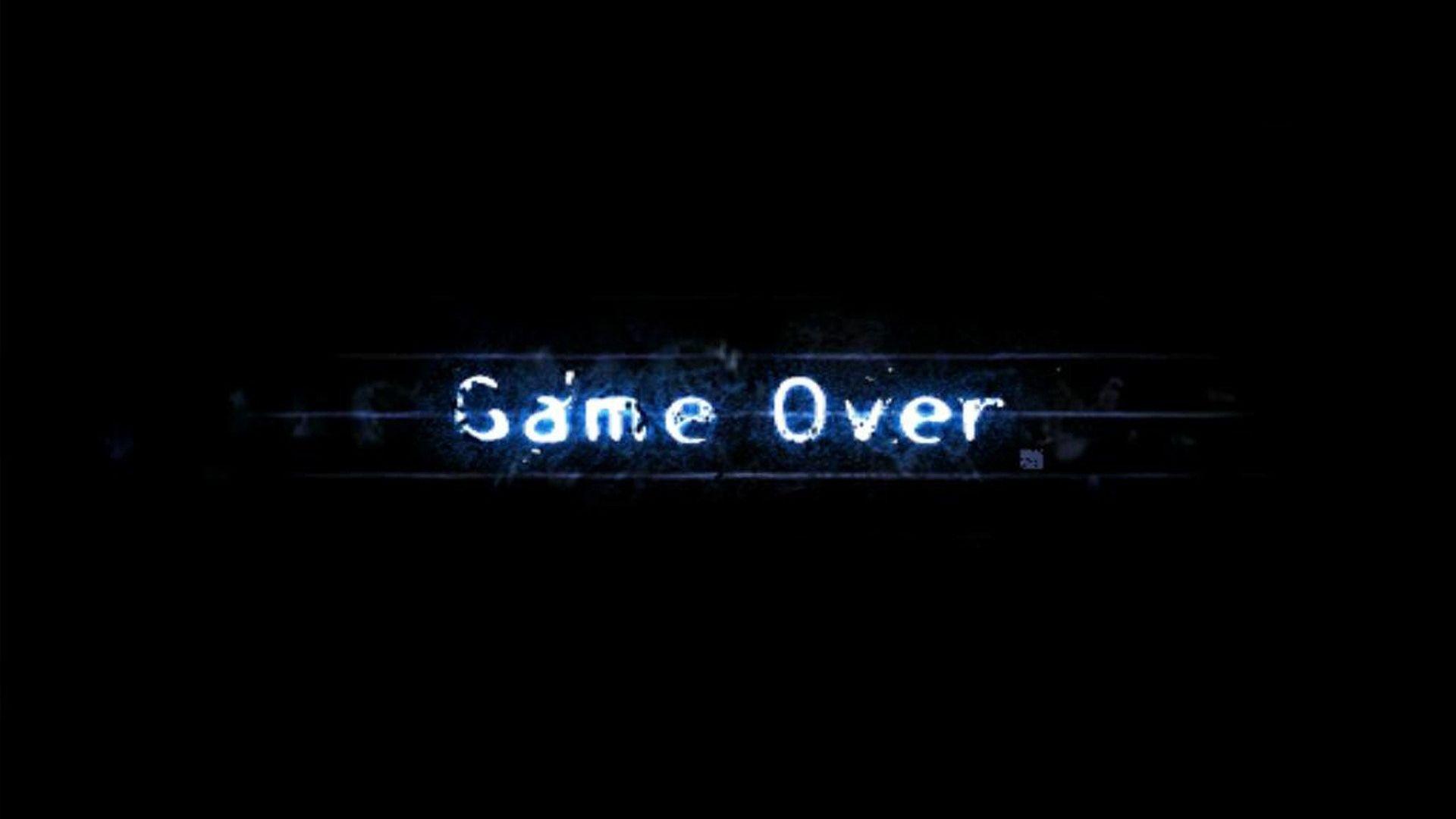 Game over black blue white inscription 305