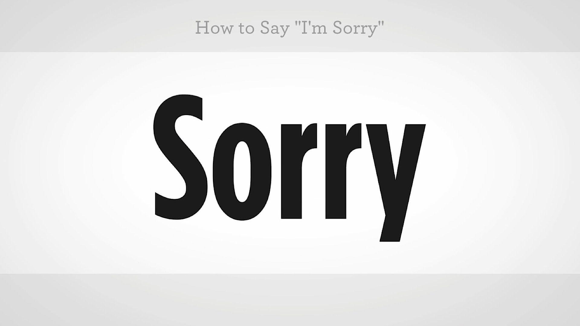 How to Say I'm Sorry