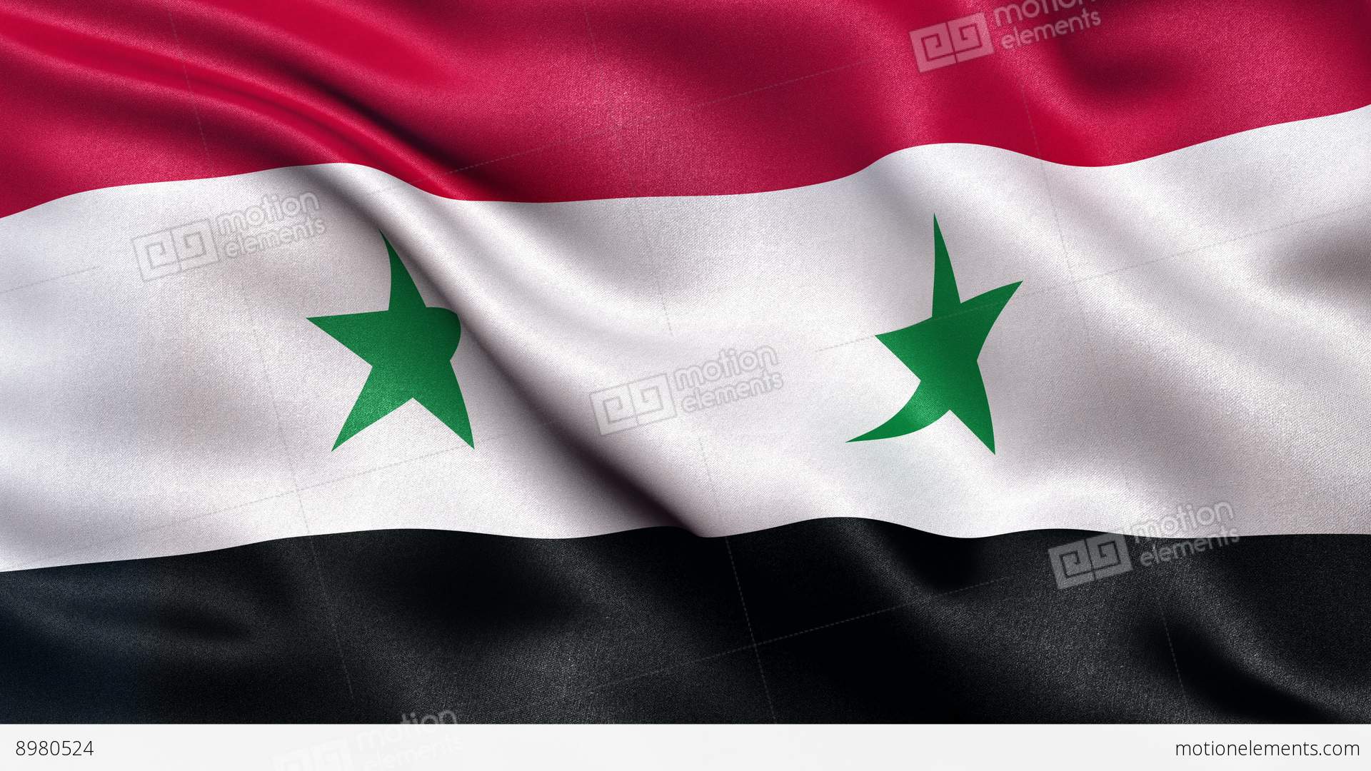 4K Syria Flag Seamless Loop Ultra HD Stock Animation