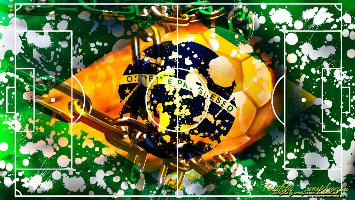 Sports soccer flags Brazil campo Football Pitch Brazil Soccer