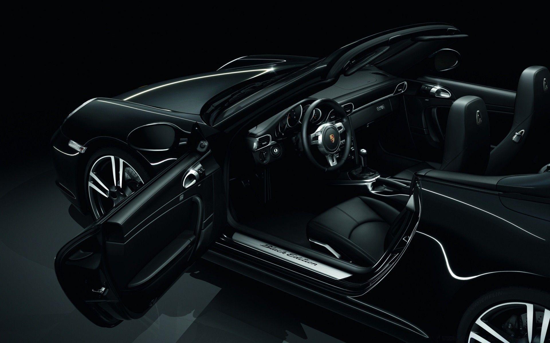 Black Porsche 911 Black Edition Interior. Android wallpaper