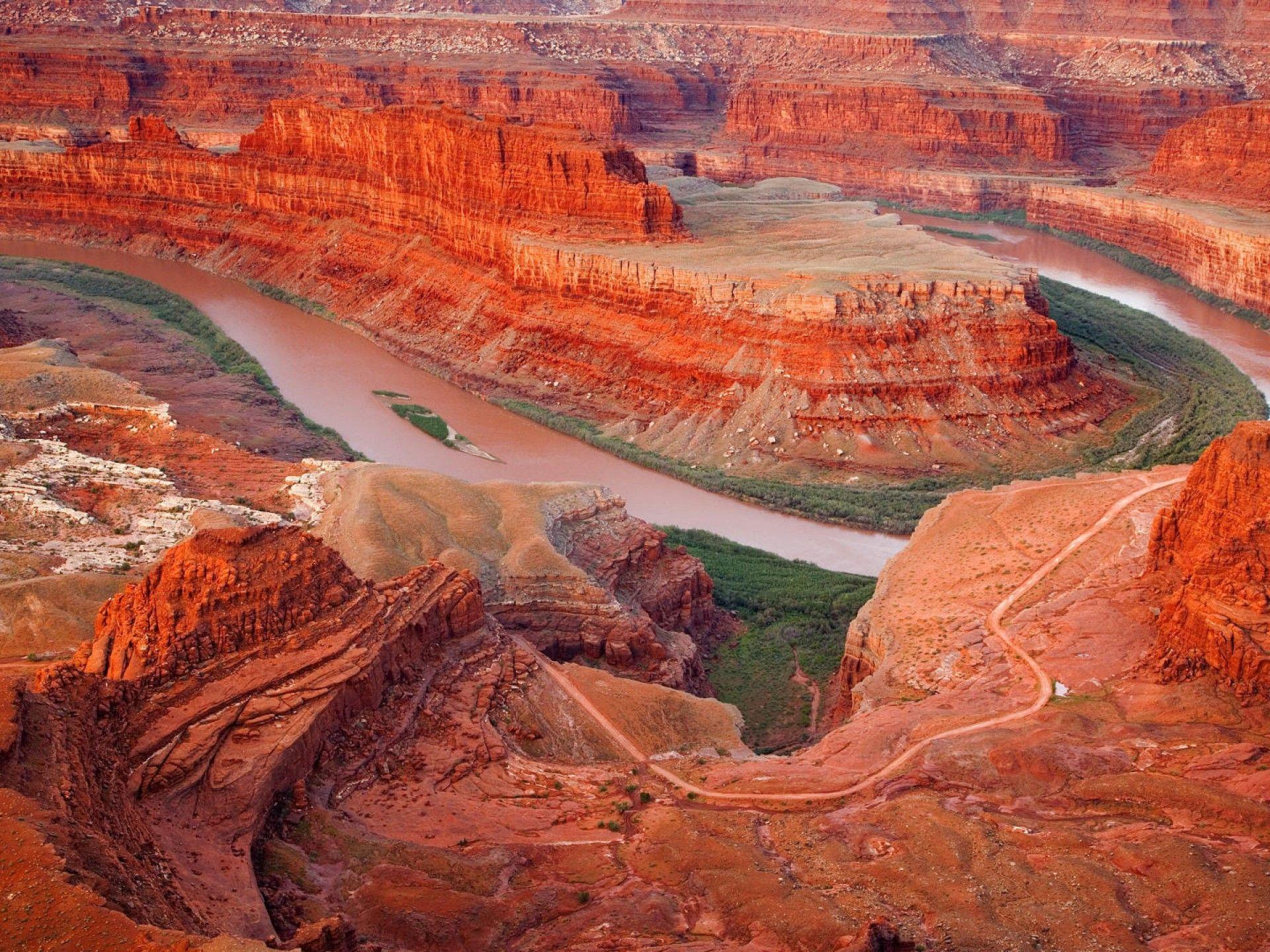 Landscapes Grand Canyon National Park Usa River Reds Stone Wallpaper