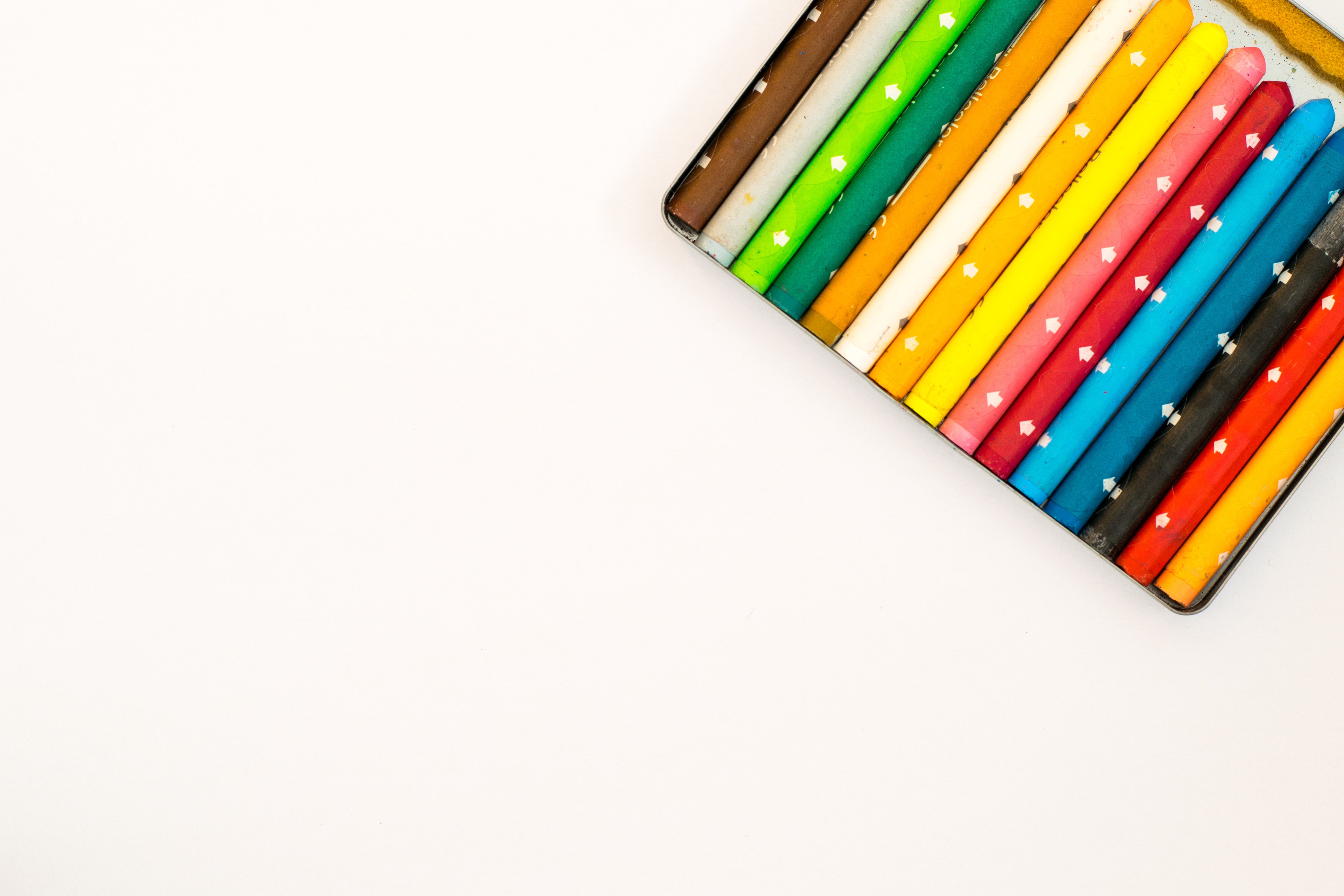 Free photo: Multi Colored Pencils over White Background