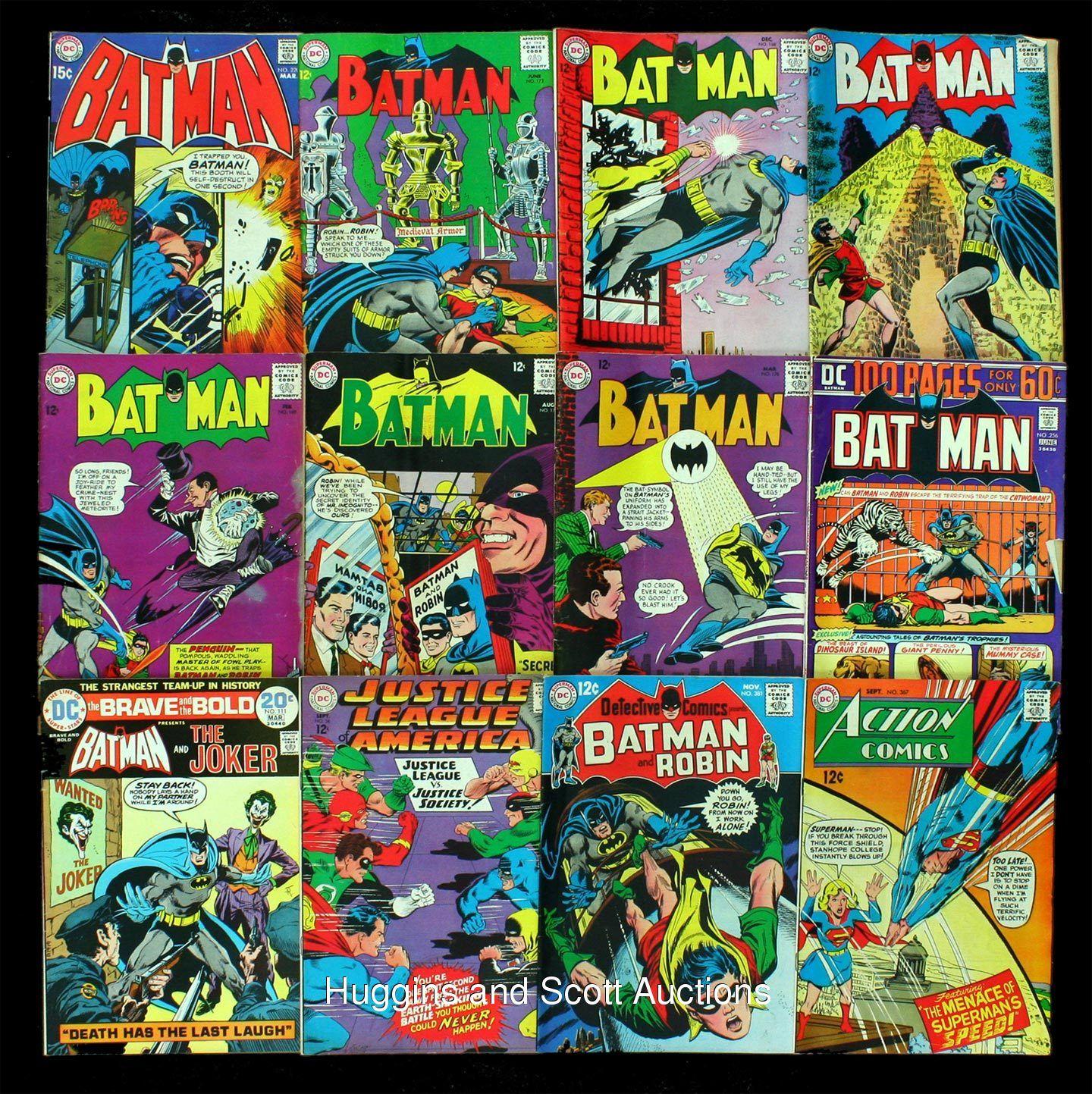 33) Vintage Batman Comic Books With 12 Cent Issues