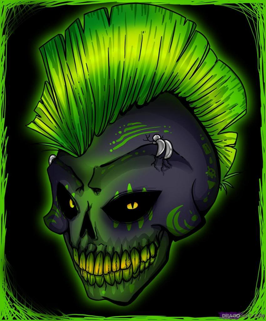 free green skull wallpaper