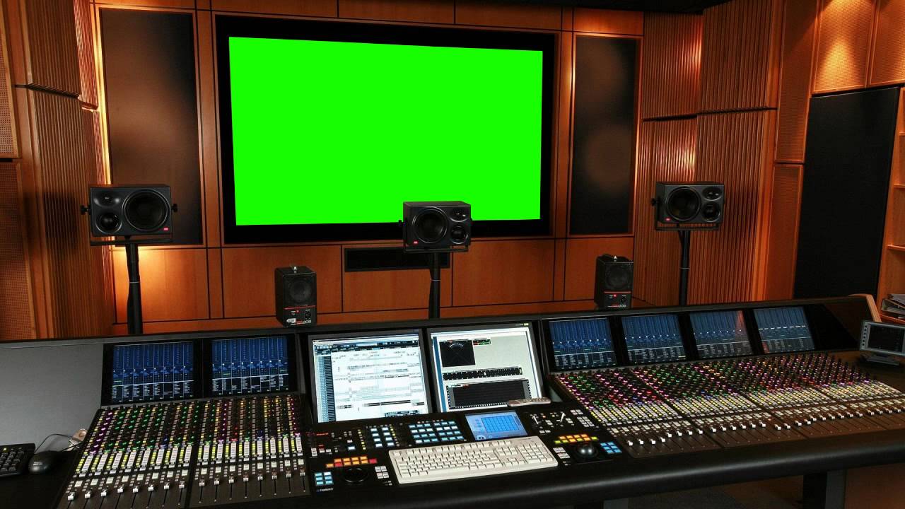 music recording studio in green screen free stock footage