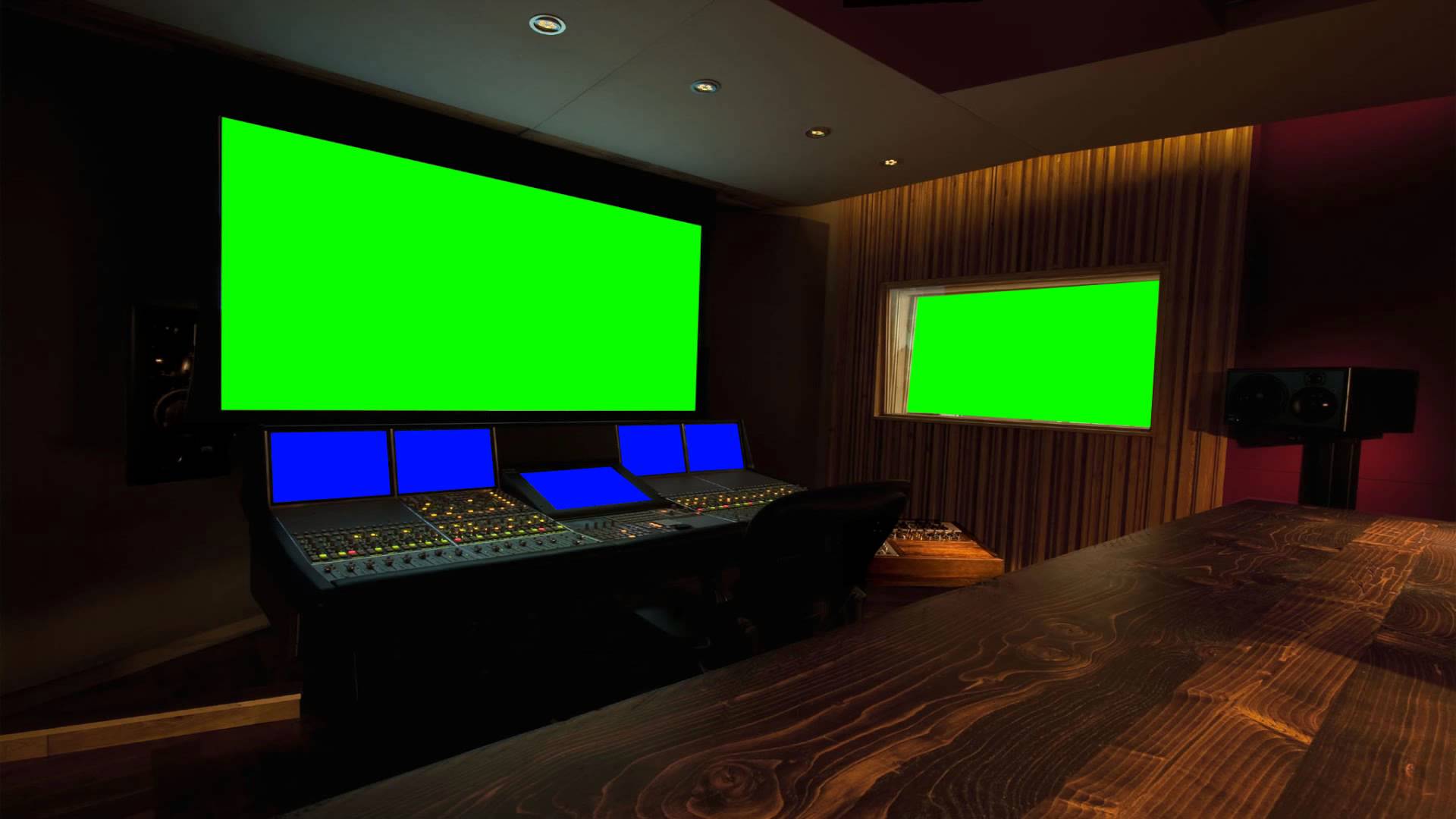 Music Studio (small screen) - Green Screen Royalty Free Footage