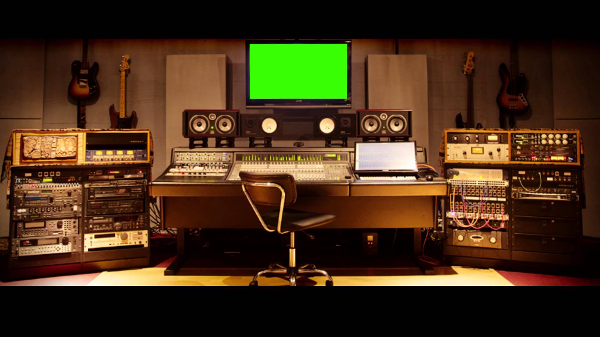 Music Studio (big screen) Screen Royalty Free Footage