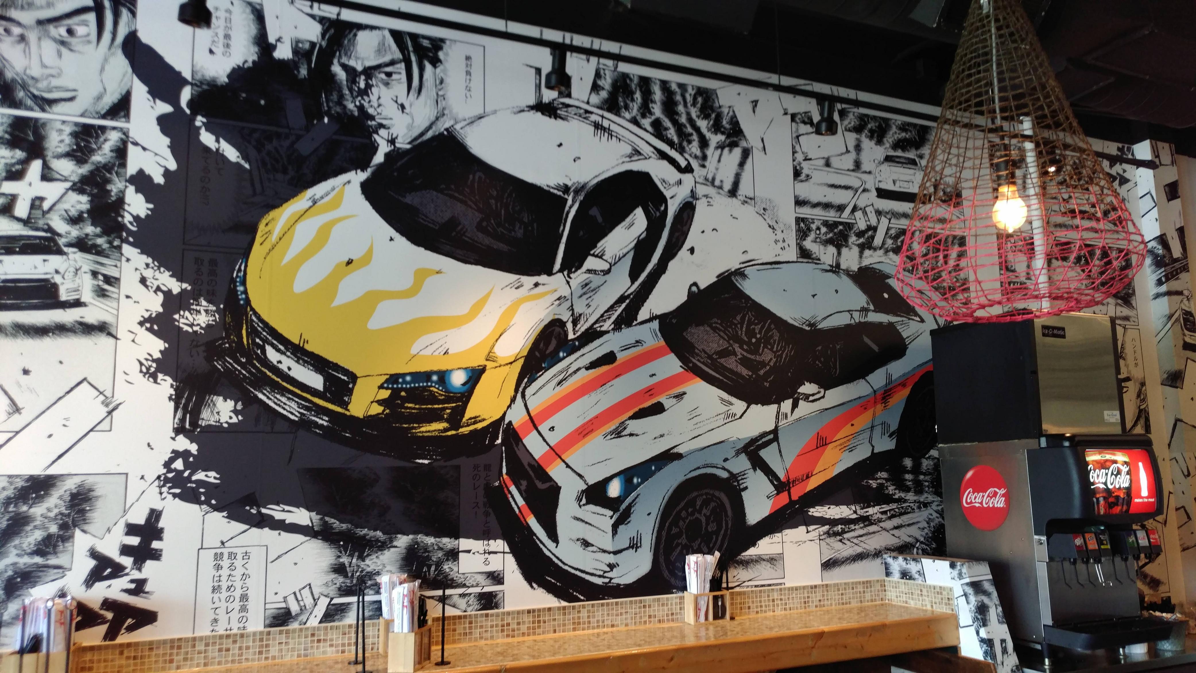Initial D Wallpaper at a Local Restaurant
