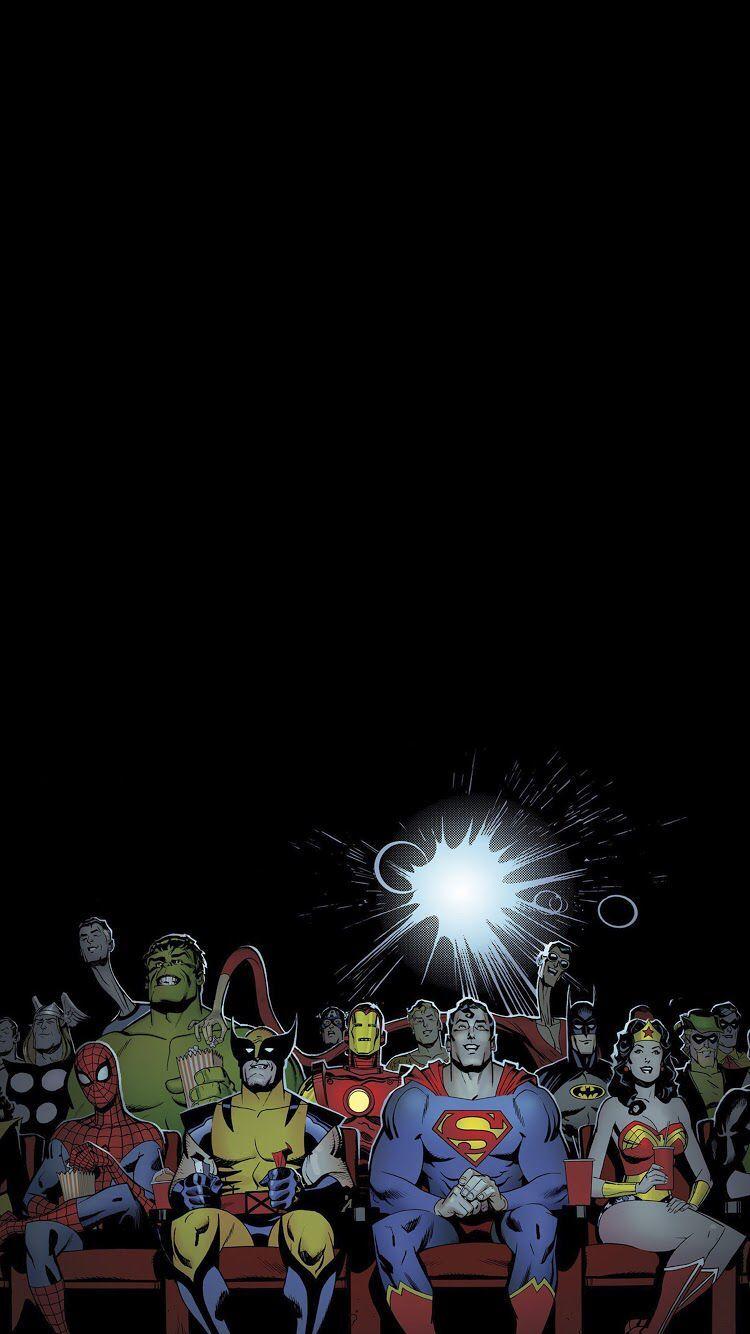 Marvel and DC comics wallpaper iphone 6 spider man thor super man