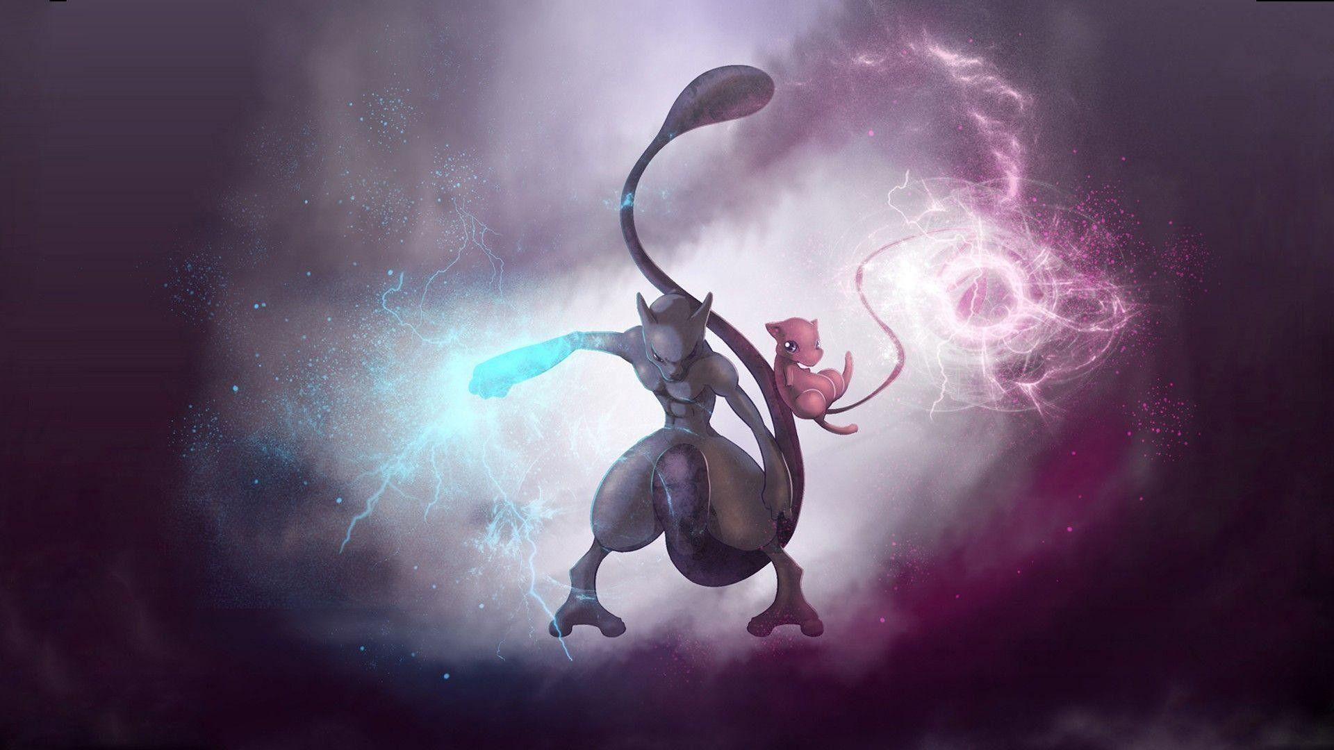 Mew and Mewtwo Wallpaper