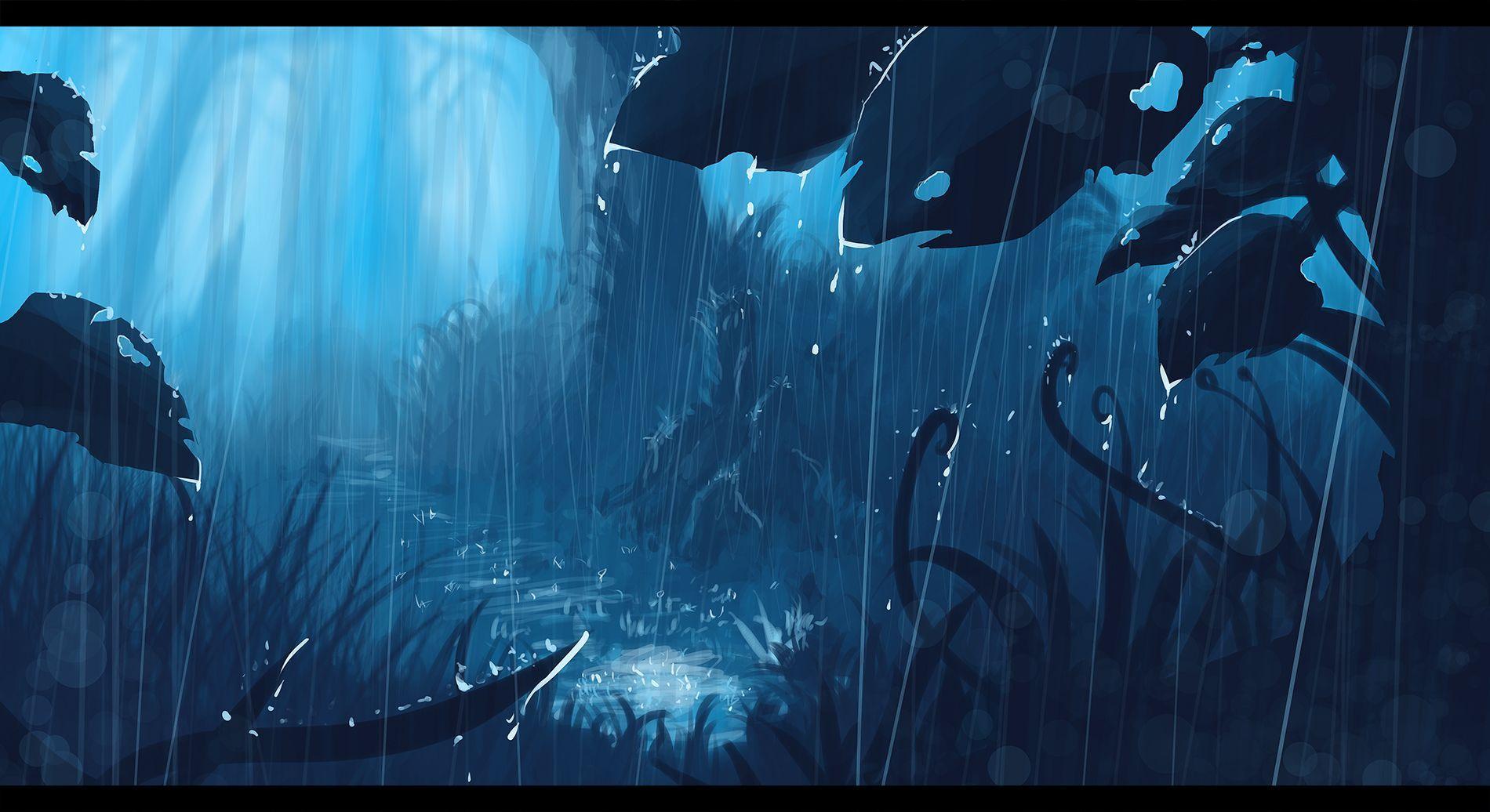 Dark Blue Anime Scenery Wallpapers - Wallpaper Cave