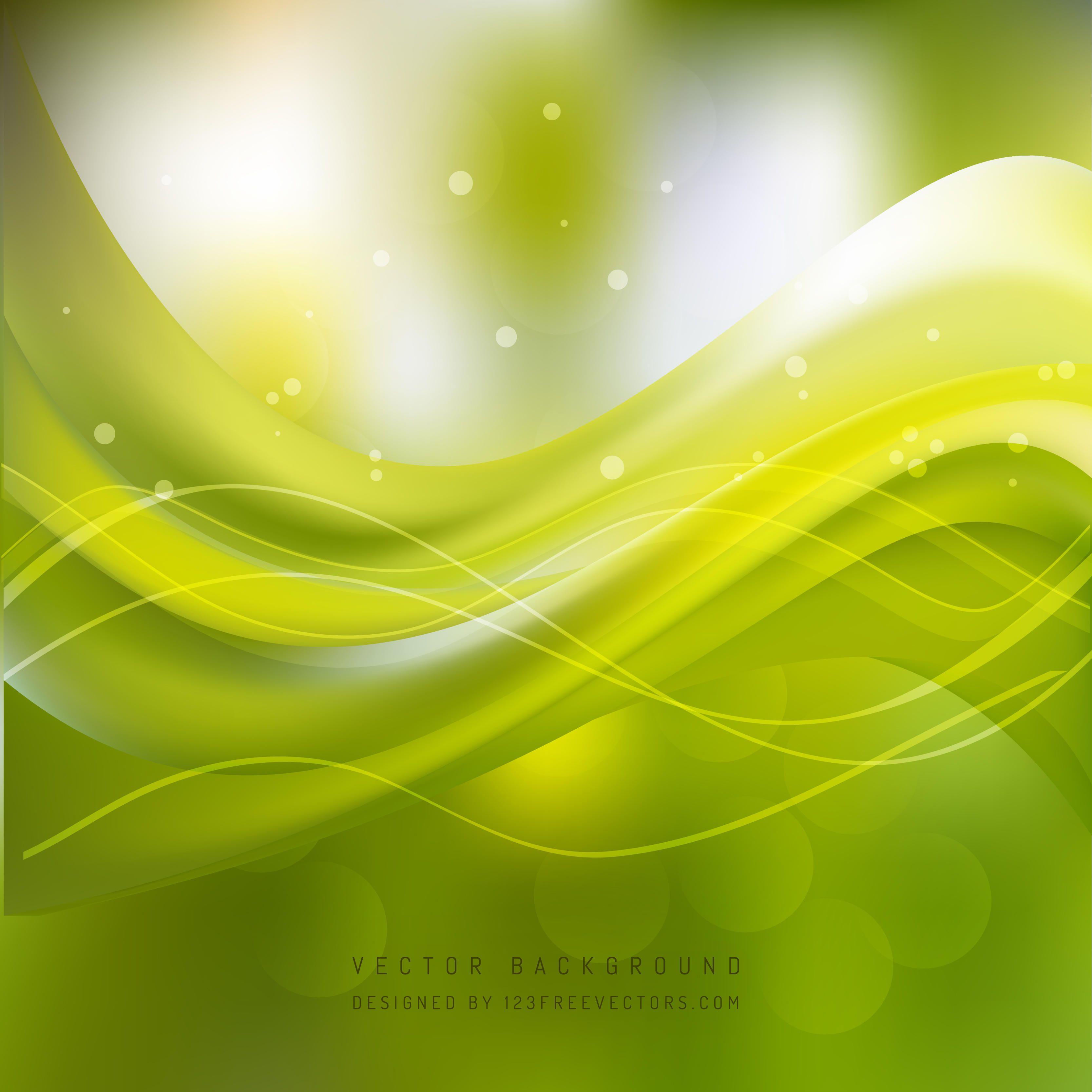 Yellow Green Wave Background DesignFreevectors