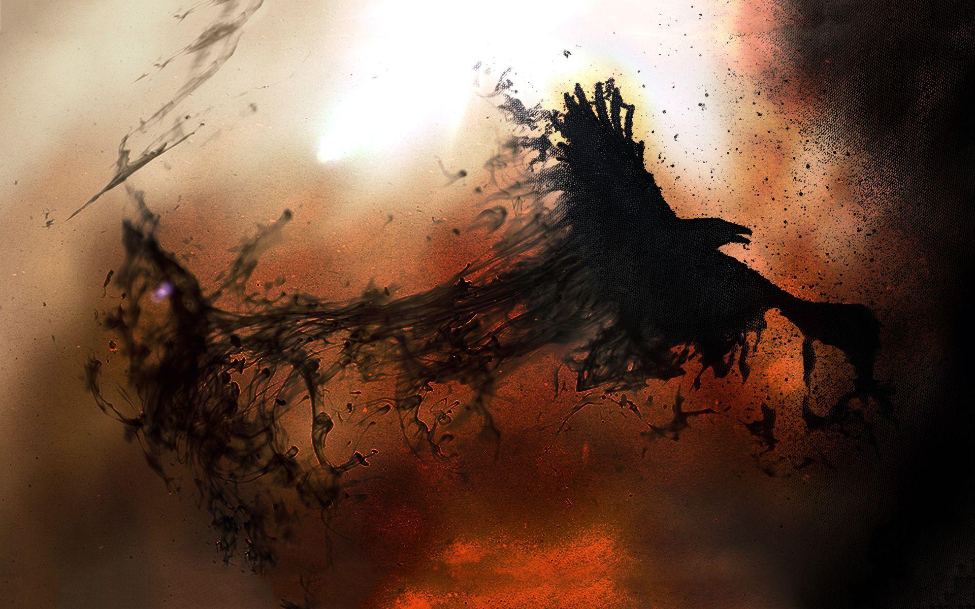 Crows flying wallpaper