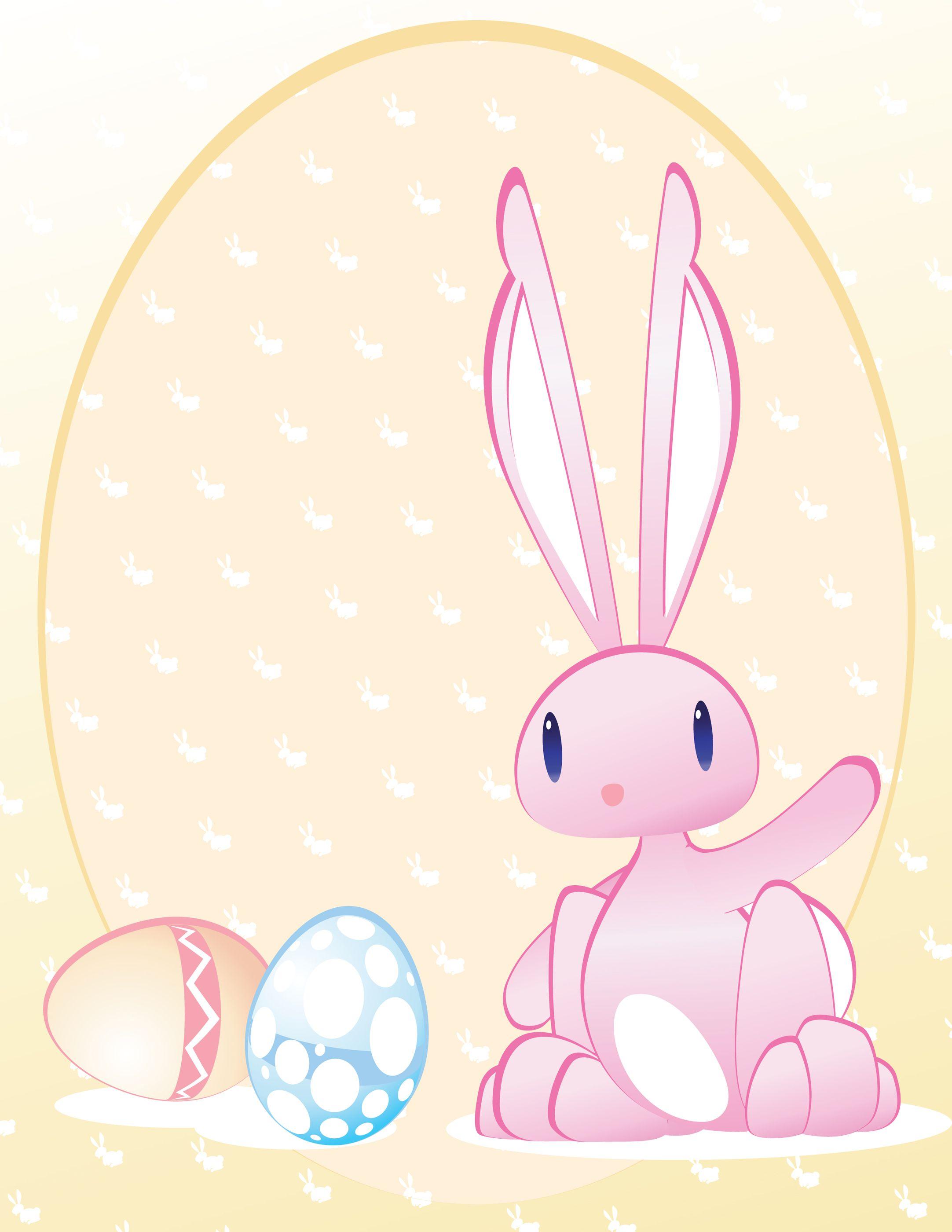 Pink Bunny and Eggs