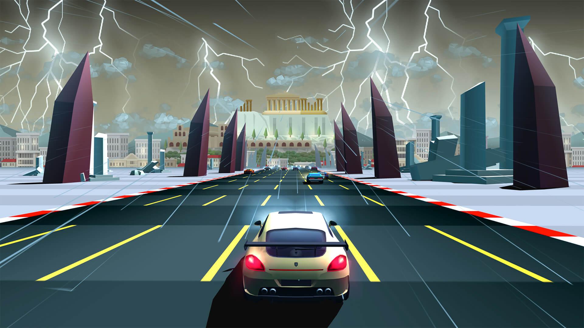 Horizon chase. Хоризон Чейз. Horizon Chase - World Tour. Horizon Chase Android. Поток машин в мультике.