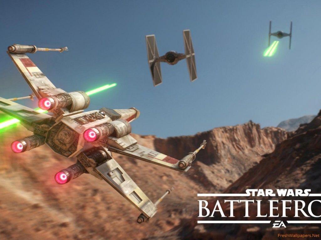 X Wing Chasing TIE Fighters In Star Wars Battlefront Wallpaper