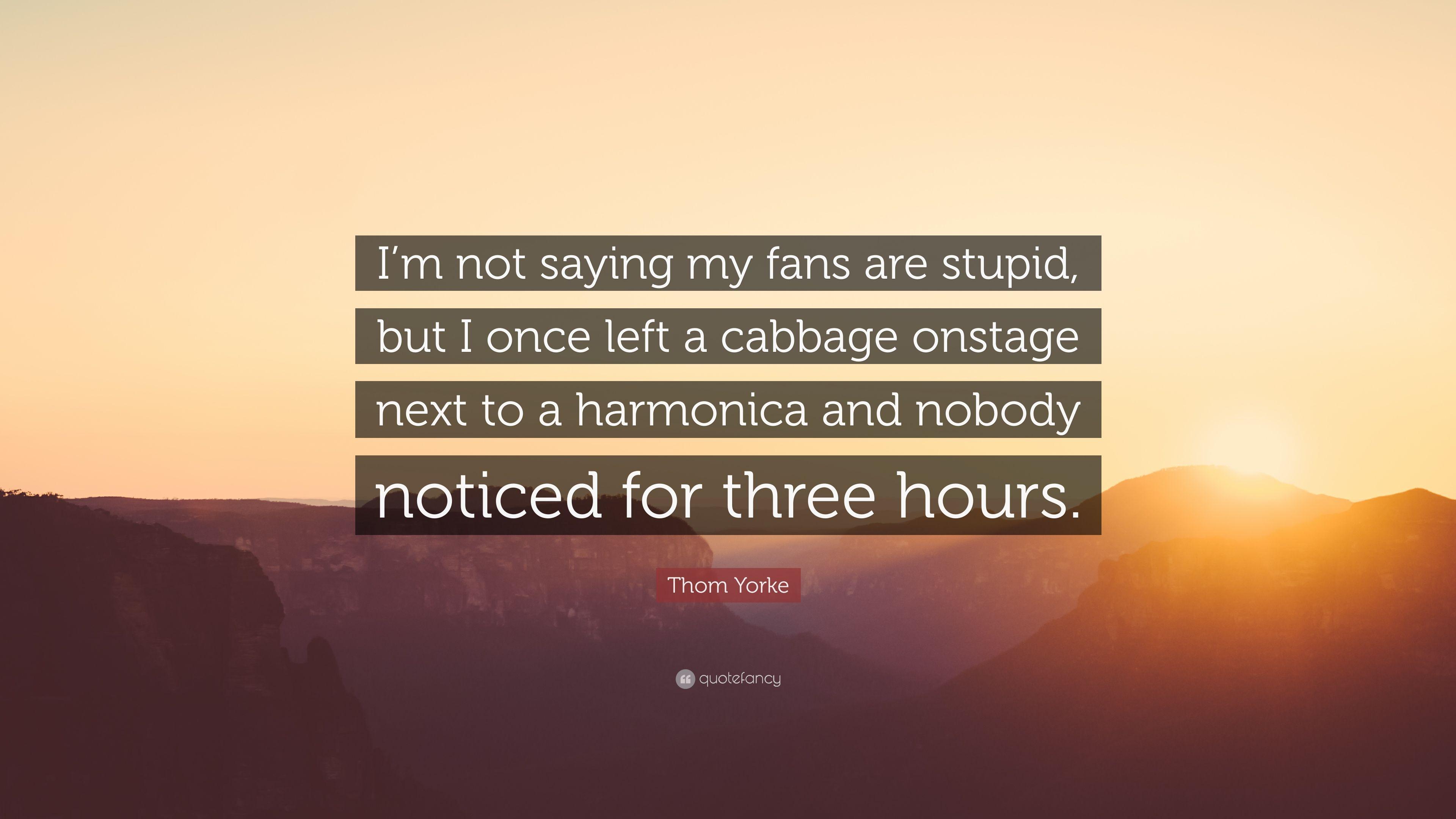 Thom Yorke Quote: “I'm not saying my fans are stupid, but I once