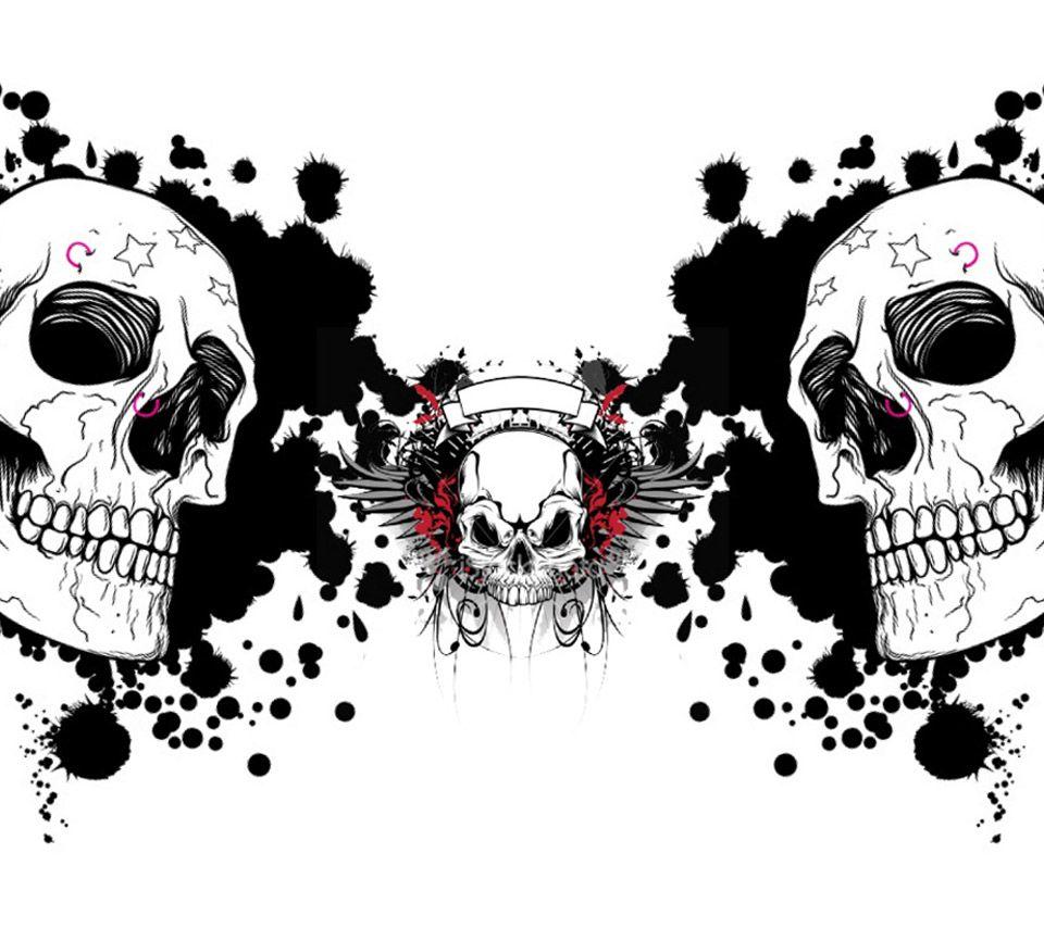 Black And White Skull Wallpaper, Picture