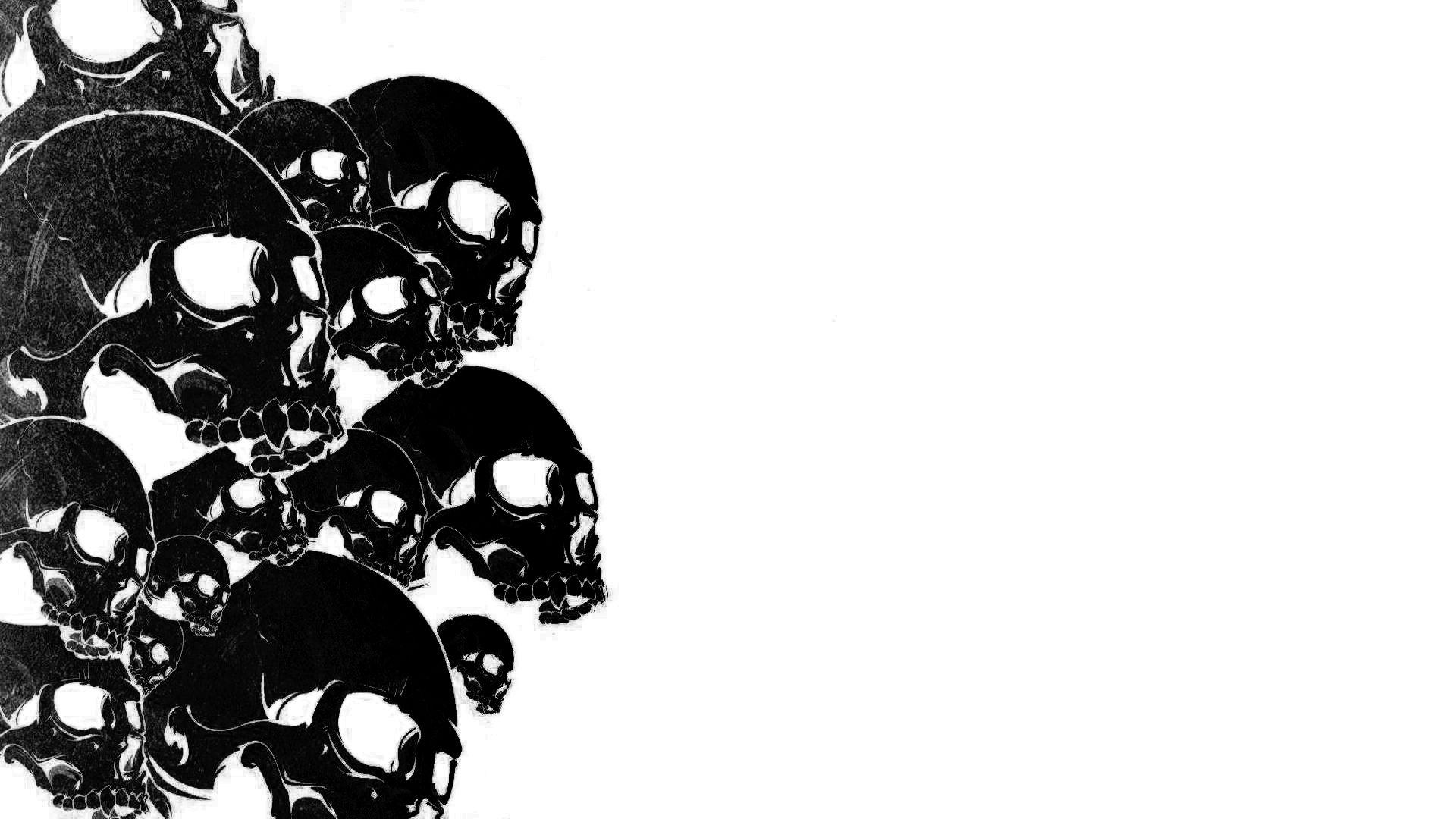 Download Skulls Black Wallpaper 1920x1080
