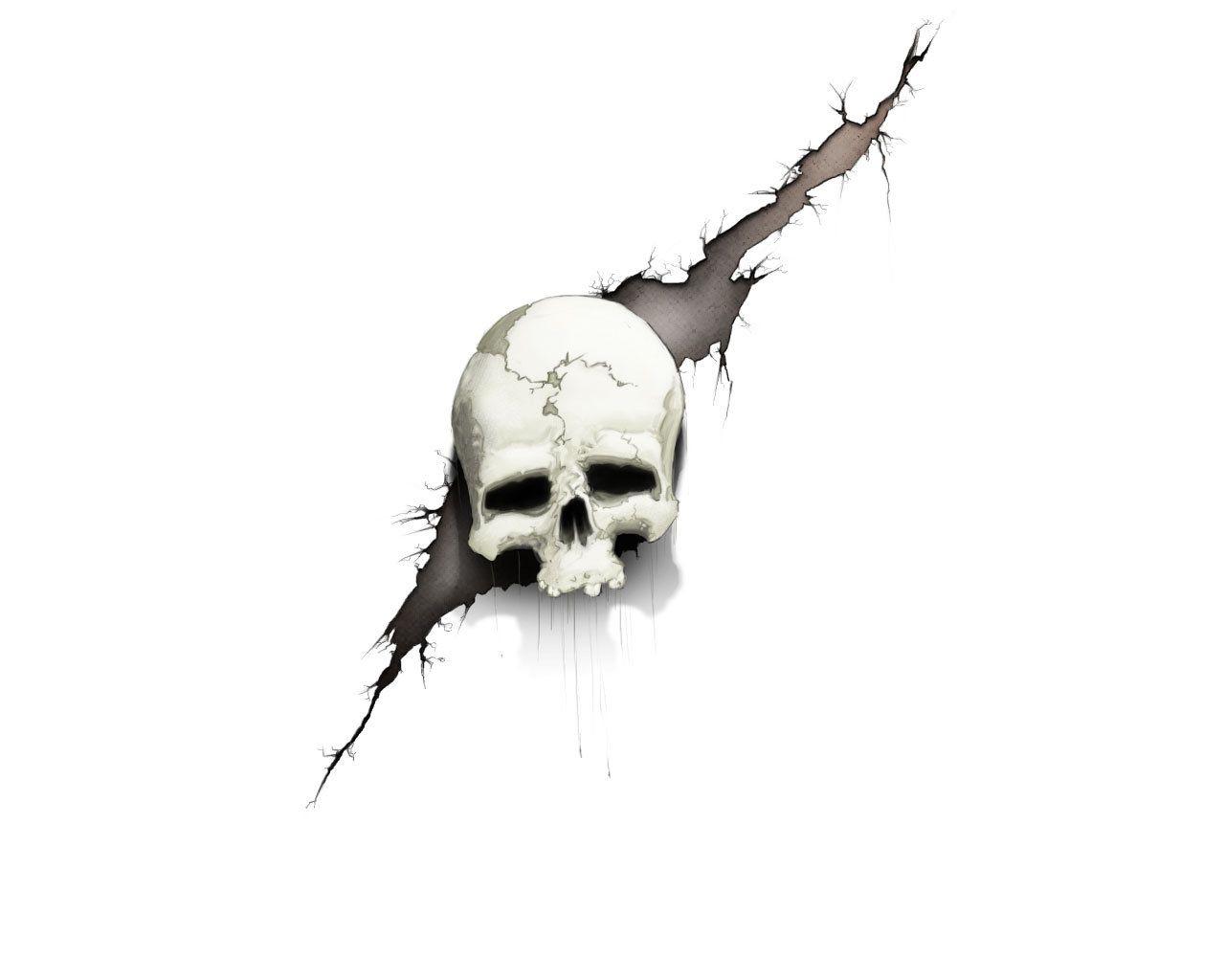 Cracked Skull Wallpaper