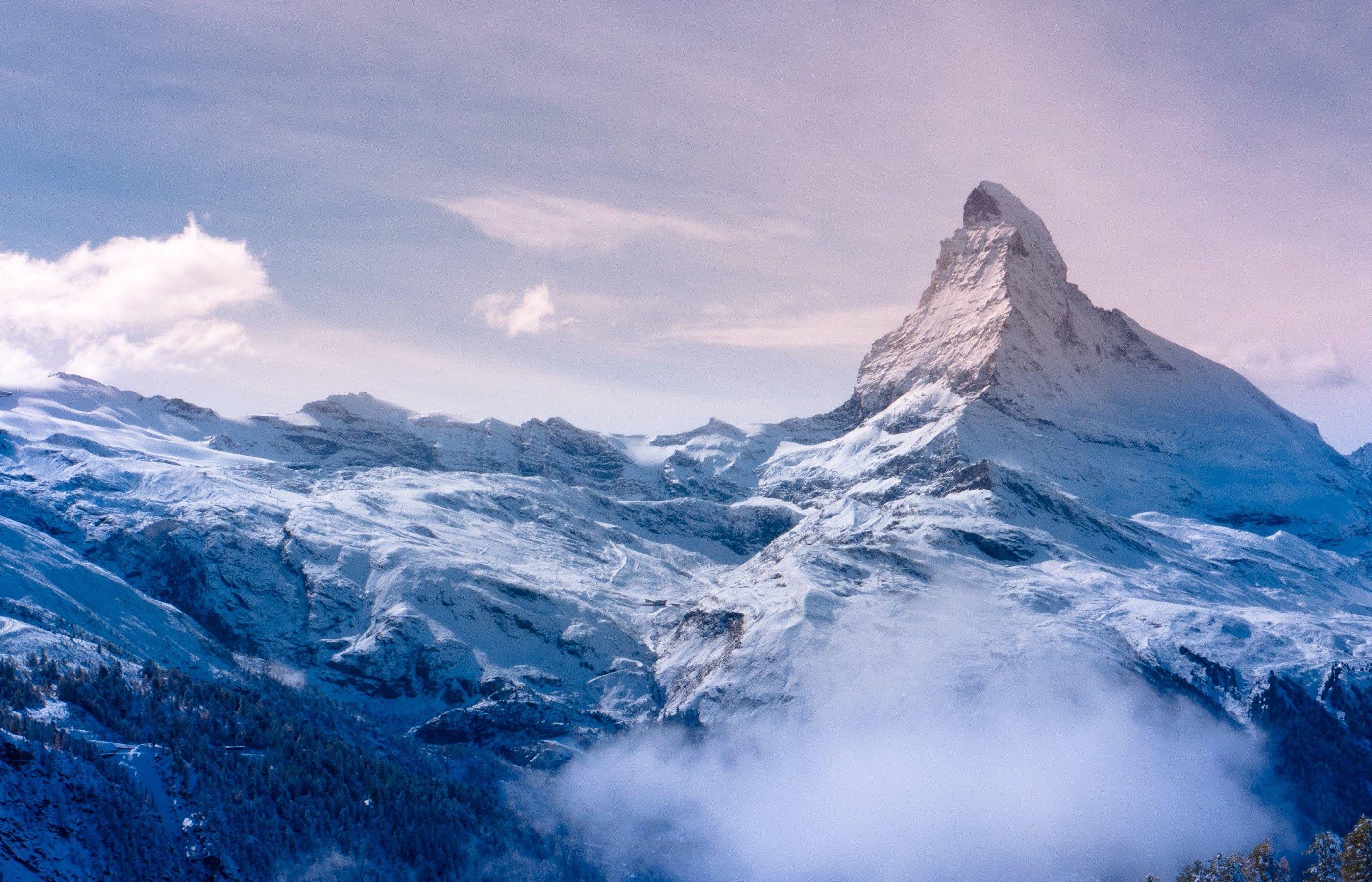Snowy Mountain Nature HD Wallpaper Wide Wallpaper HD Wallpaper