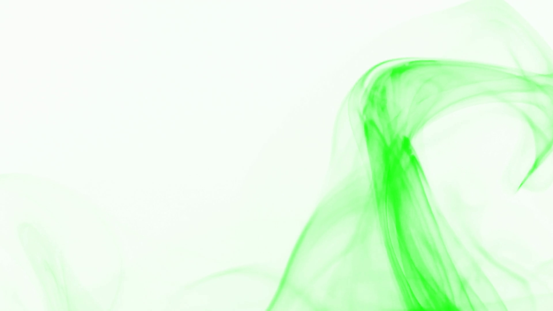 Curly wave of light green smoke on white background soft
