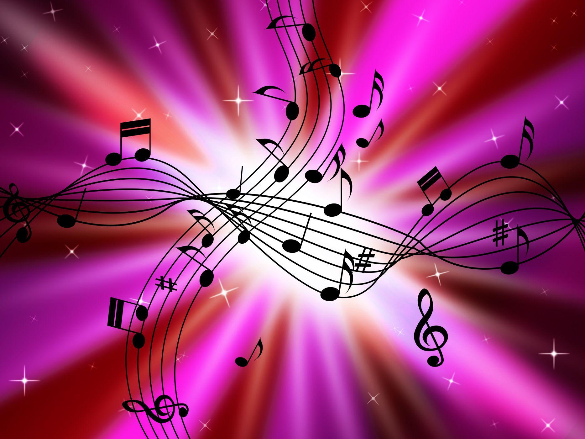 Free photo: Pink Music Background Shows Musical Instruments