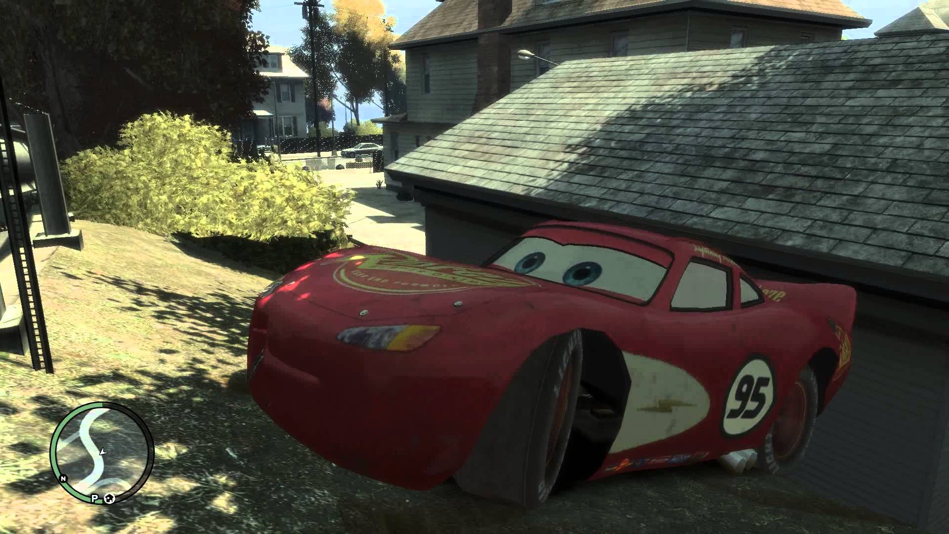 CARS 2 DRIFT MCQUEEN AT THE CITY EXTREME !!! GTA IV FULL HD 1080P