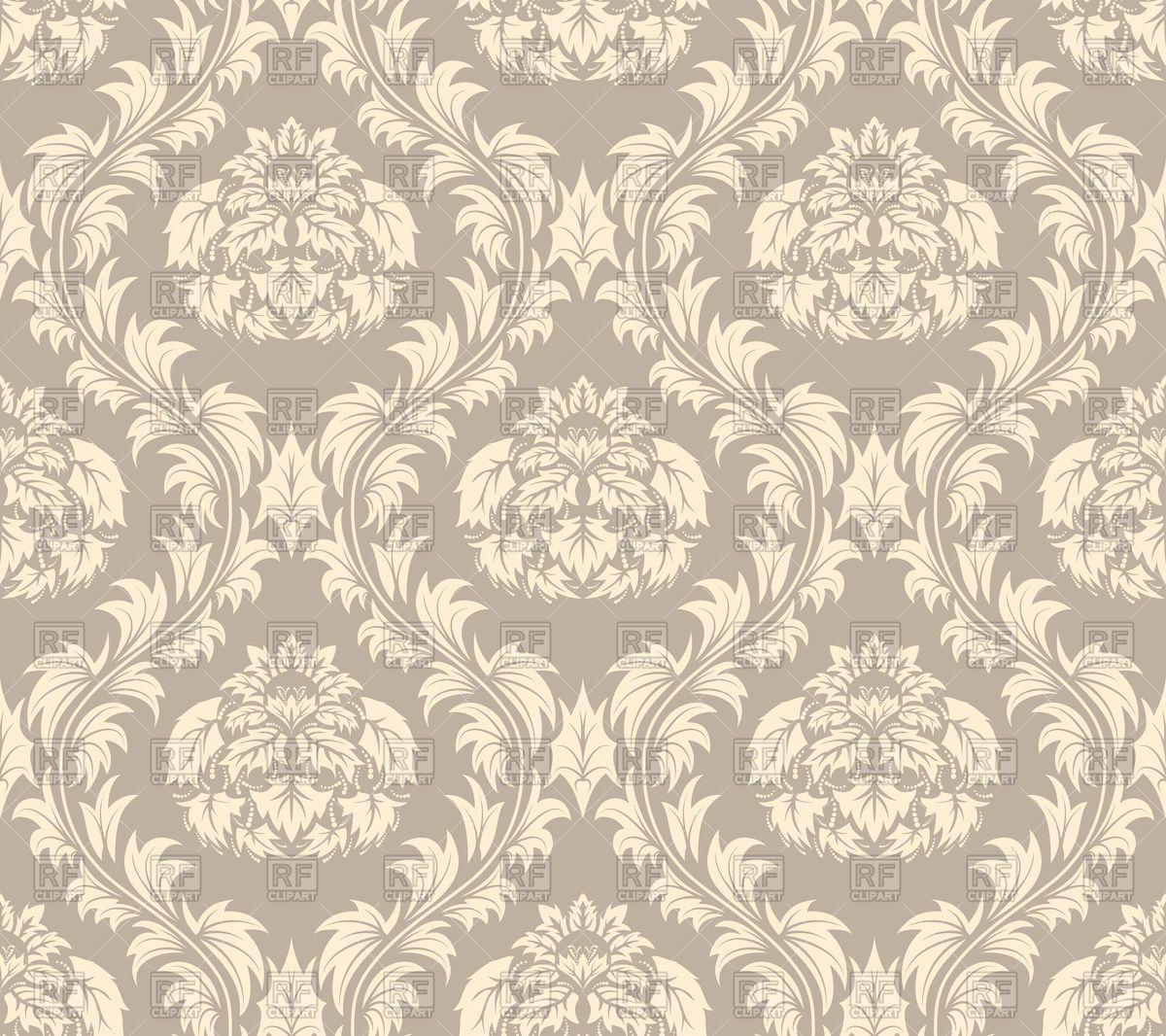 Seamless antique pattern victorian style wallpaper Vector