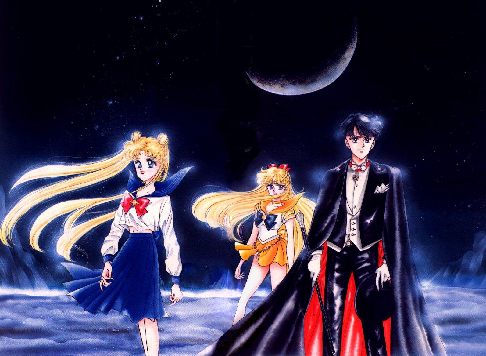 Usagi, Sailor Venus, and Tuxedo Mask Artbook. Sailor