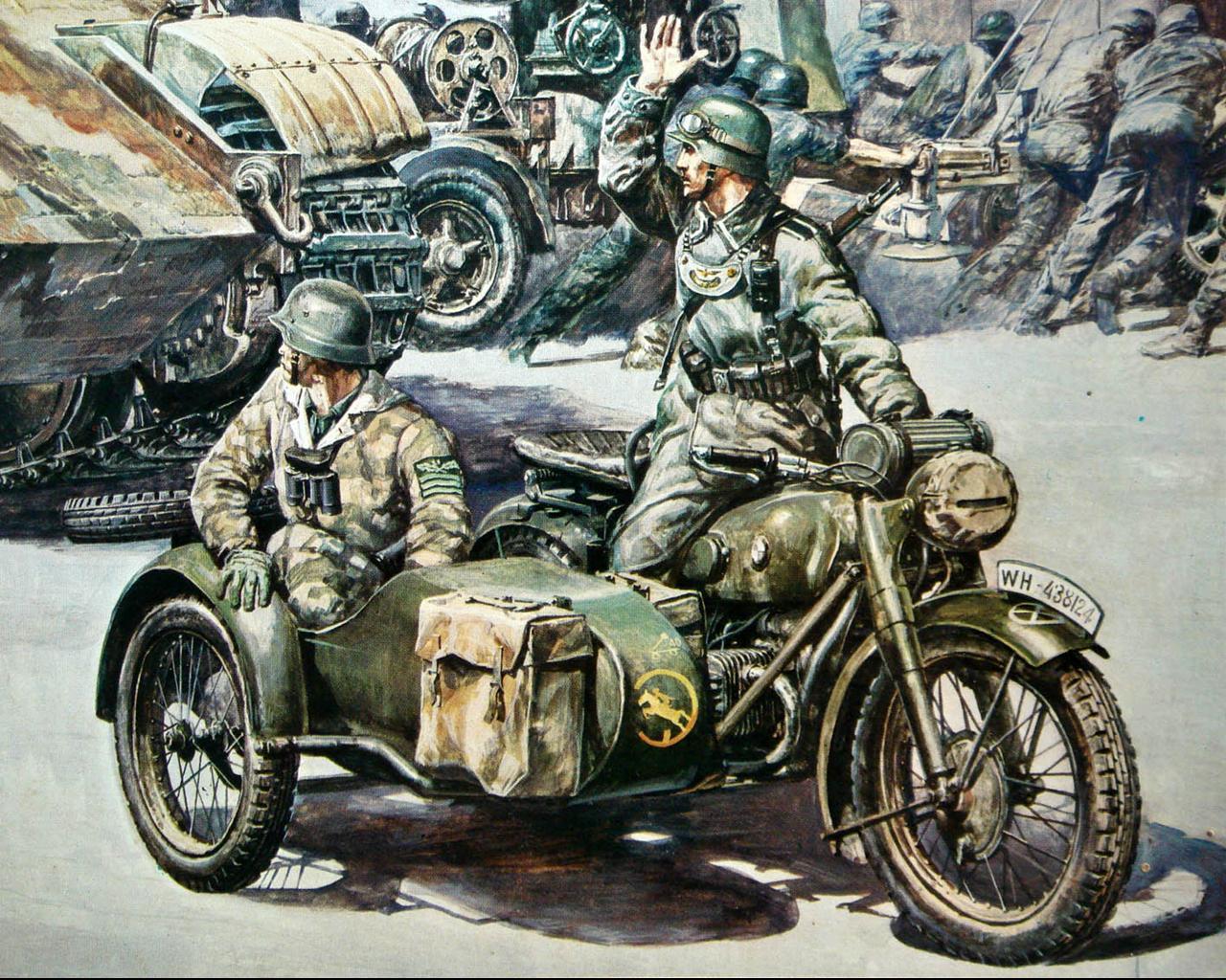 Picture Soldiers Wehrmacht Painting Art Army