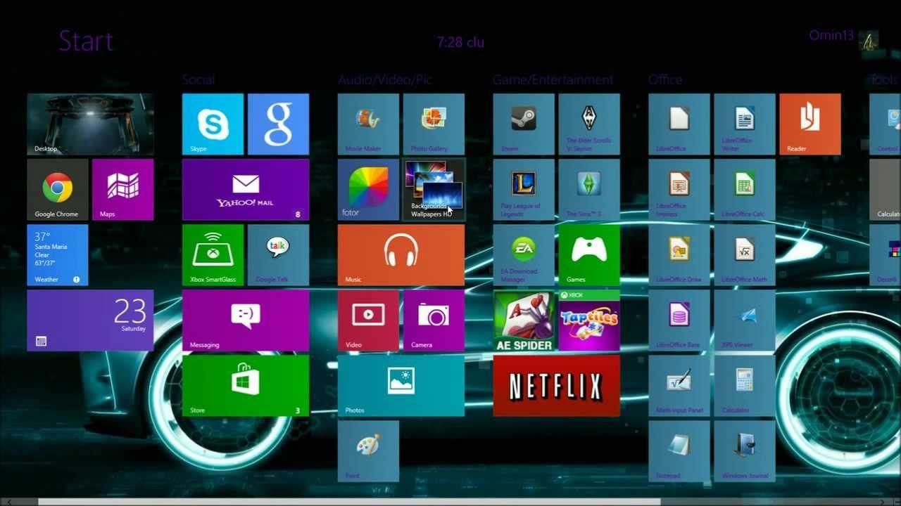 How To Fully Customize The Windows 8 Start Screen. Background Color