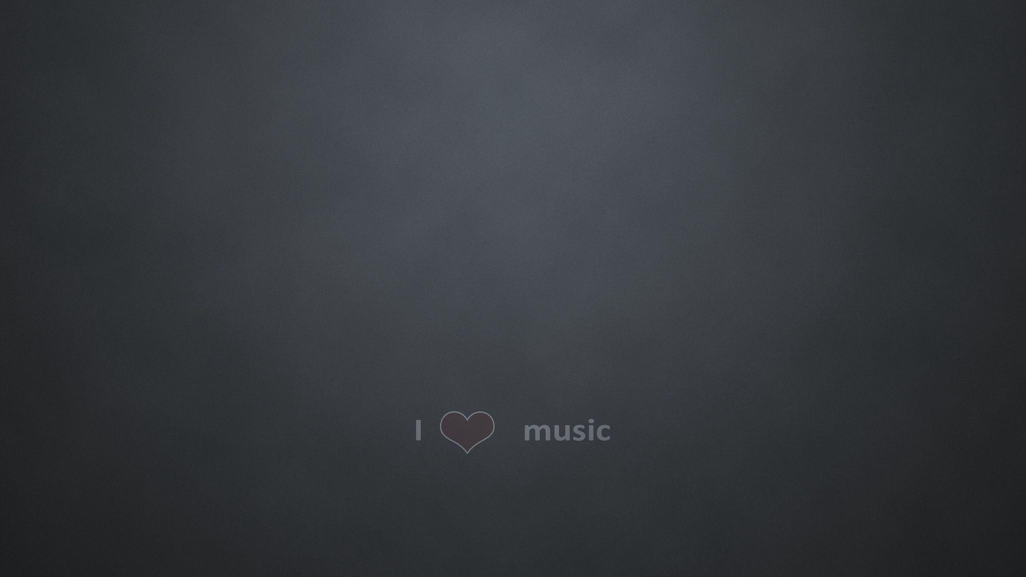 Download wallpaper 2048x1152 heart, minimalism, i love music, sign