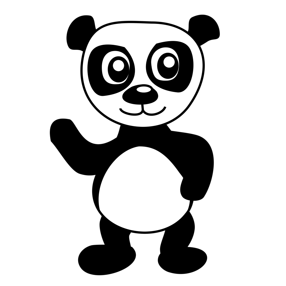 Panda. Free. Illustration of a cartoon panda bear