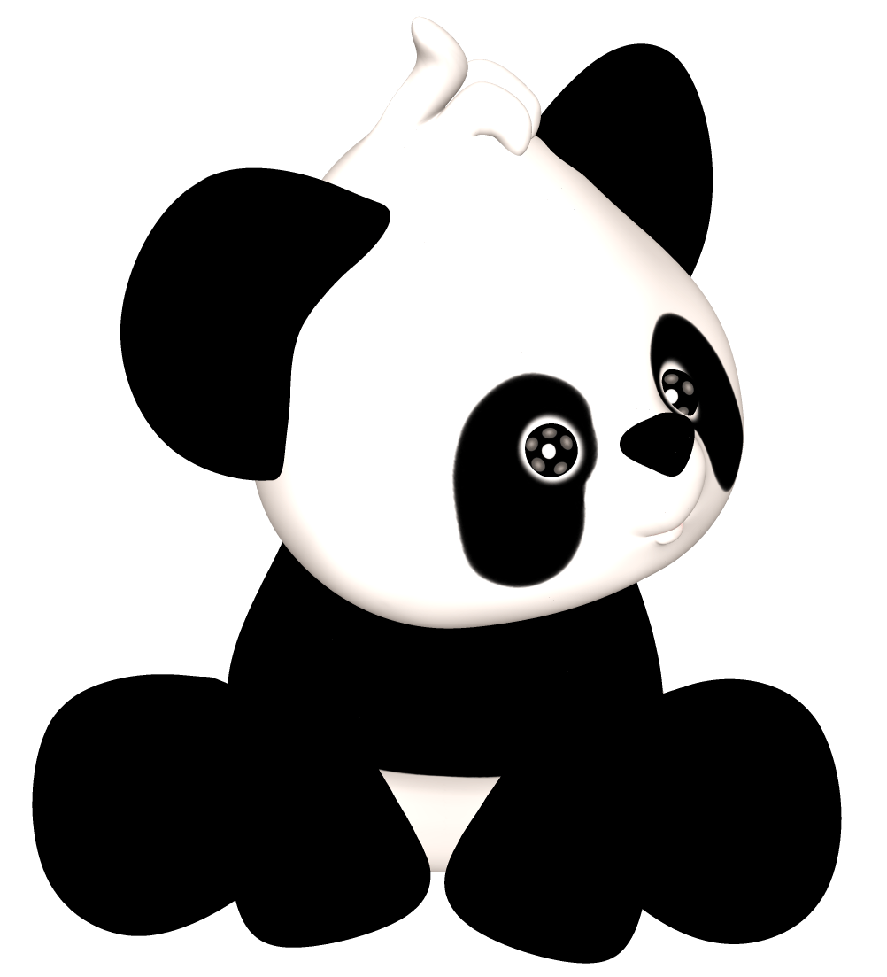 Panda clipart transparent background and in color panda