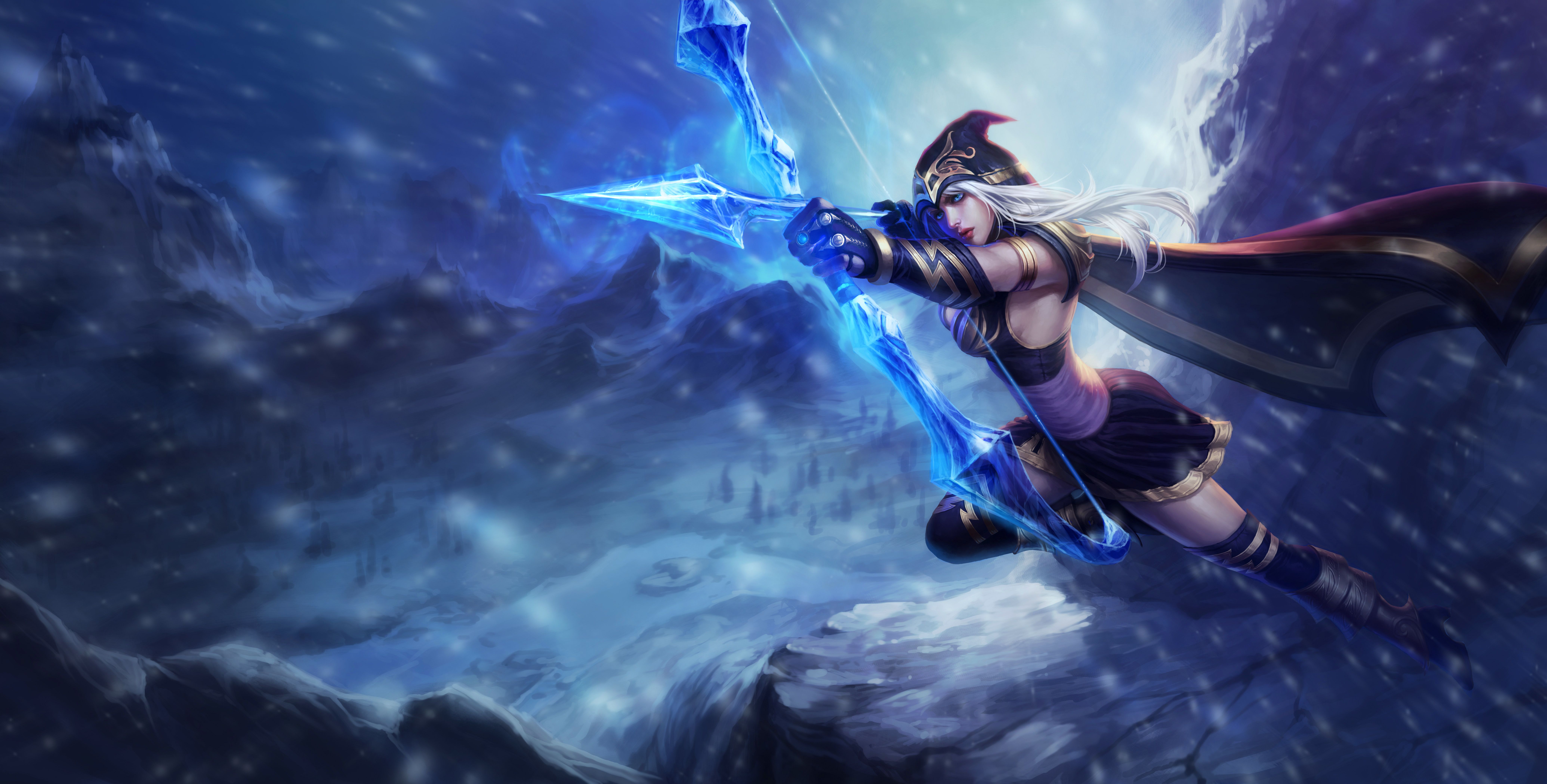 Wallpaper Ashe, League of Legends, Artwork, 2017, 4K, 8K, Games