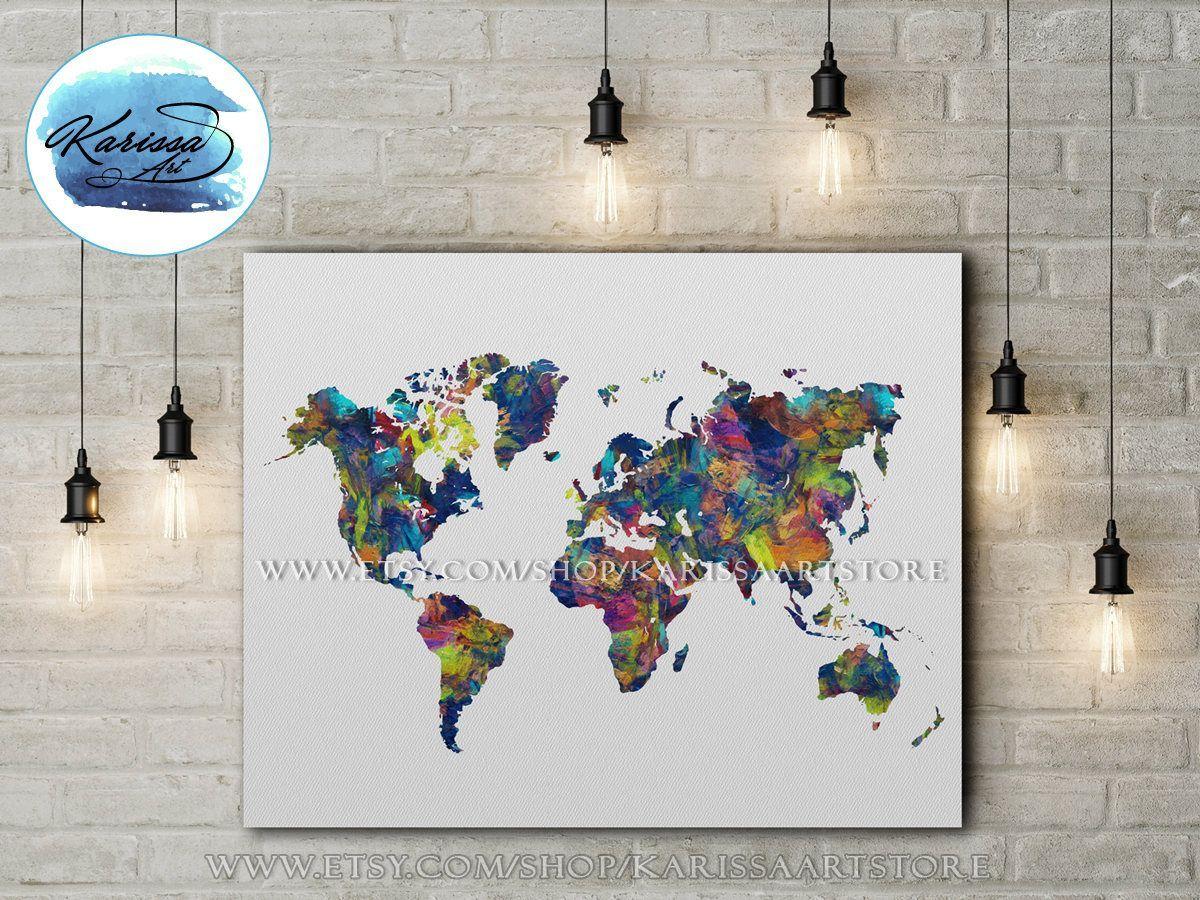 World Map Travel Poster, Travel Art, Wall Decor Art, Home Decor Wall