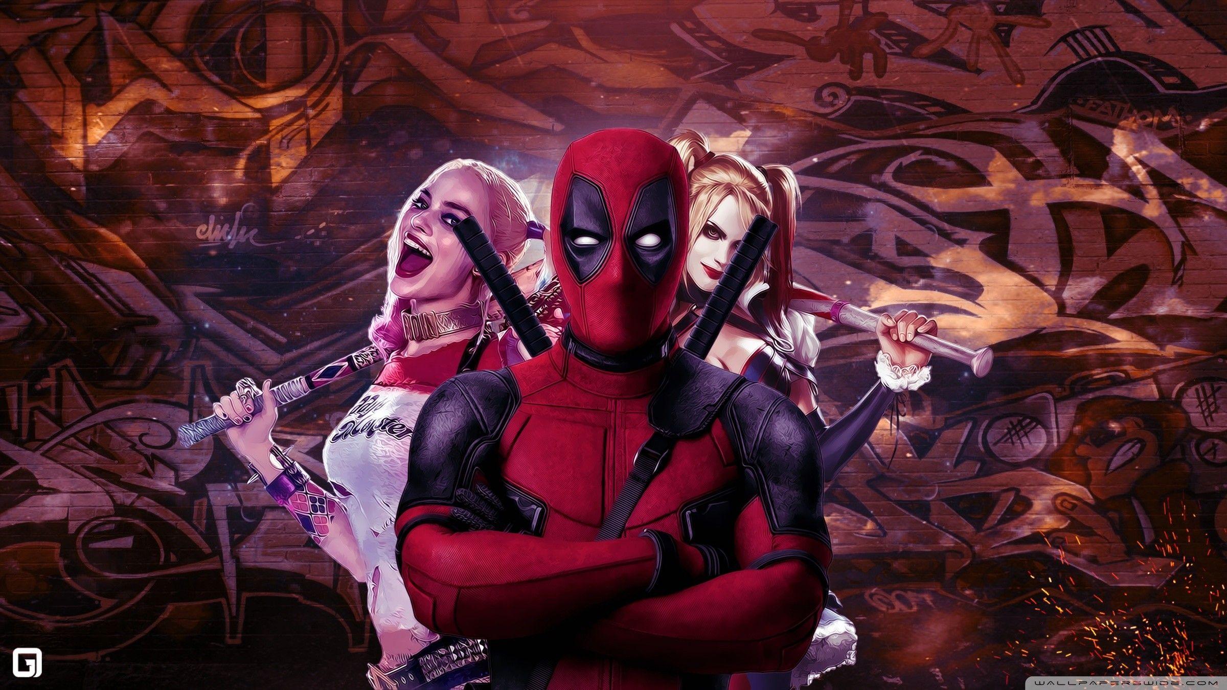 Deadpool and Harley Quinn Wallpaper