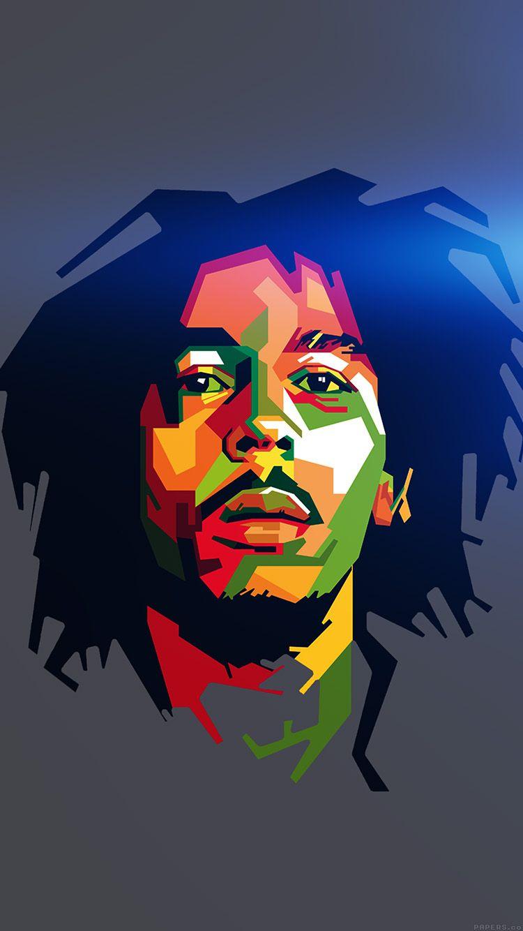 iPhone7papers marley blue art illust music reggae celebrity