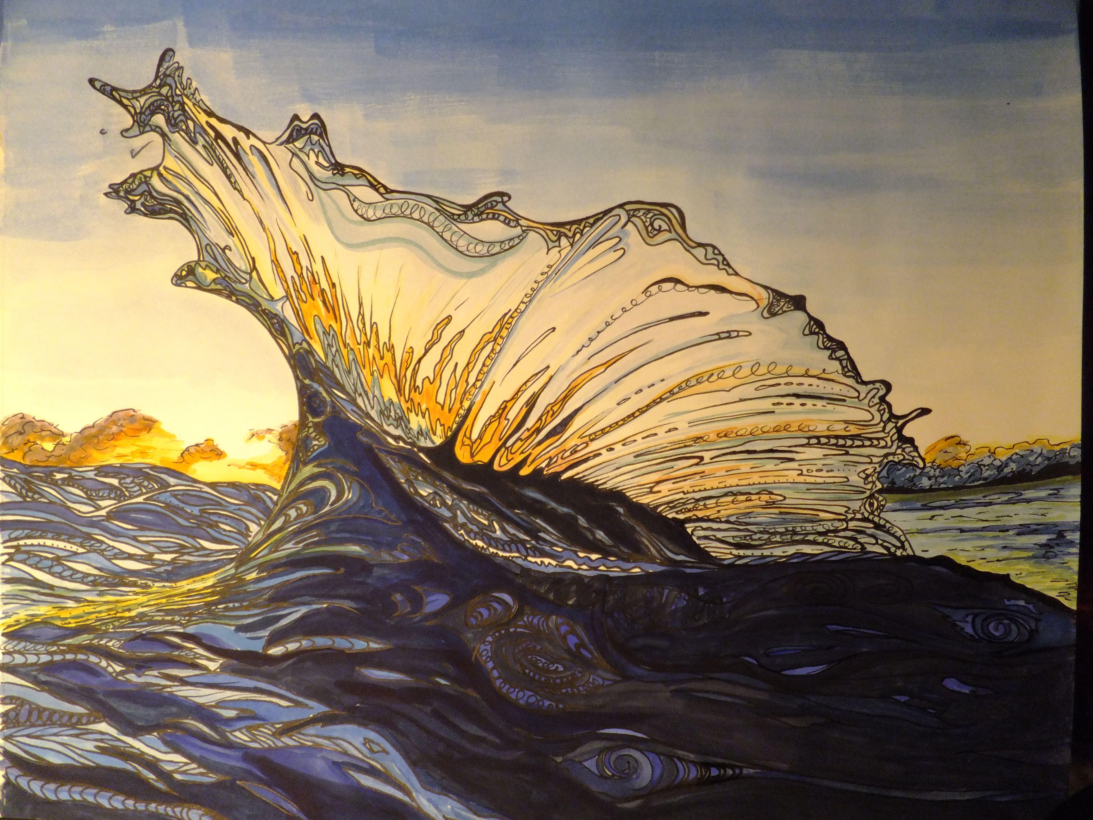 I finished this painting of a wave yesterday