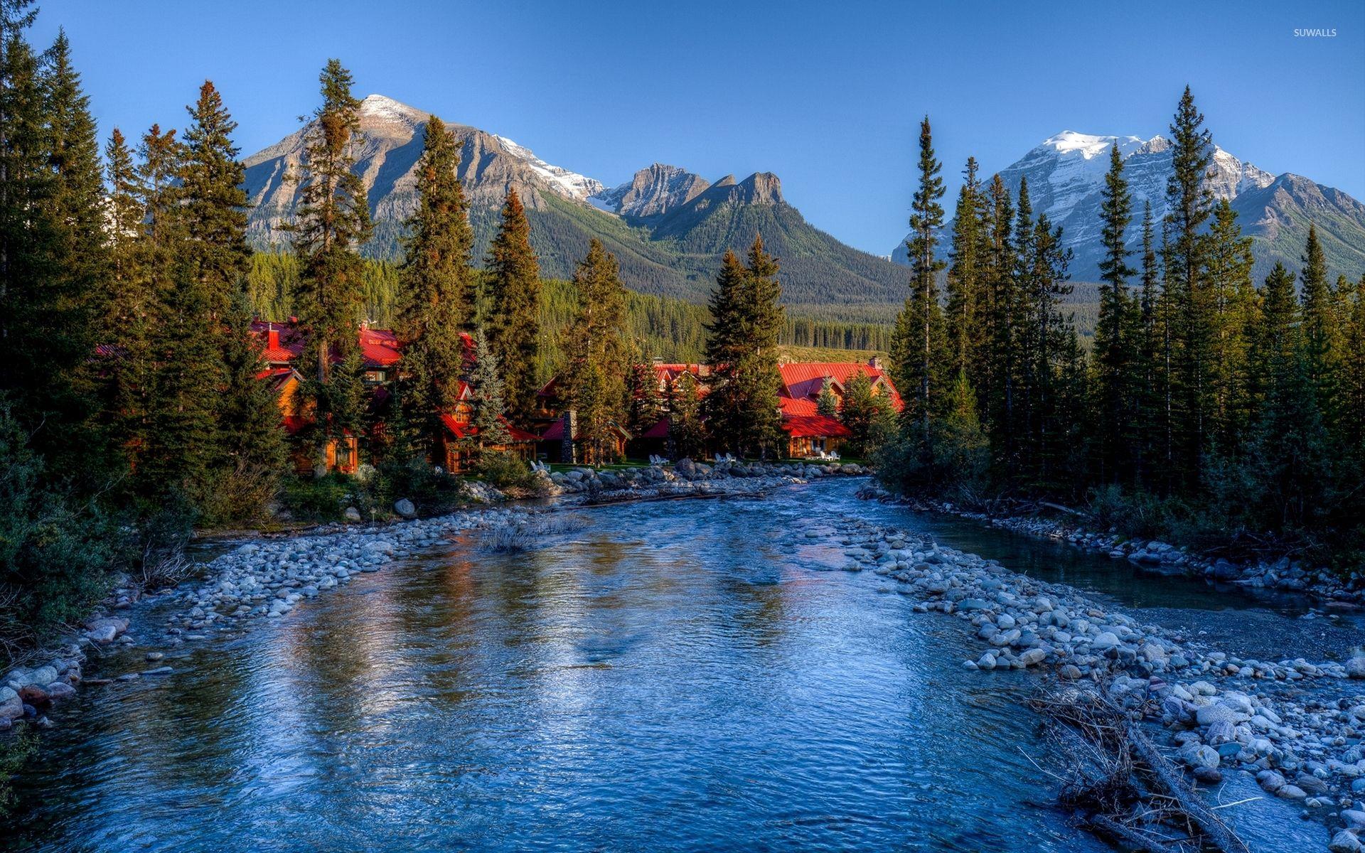 Beautiful huts in Banff National Park wallpaper wallpaper