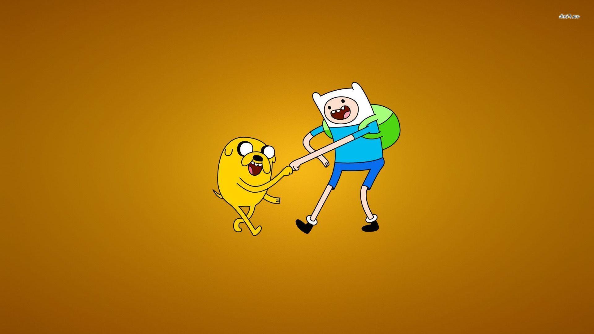 Adventure Time and Finn fist bumping wallpaper