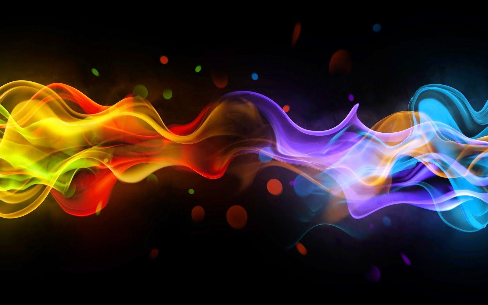 Desktop HD Wallpaper: Colour 3D Wave Black Desktop HD Wallpaper
