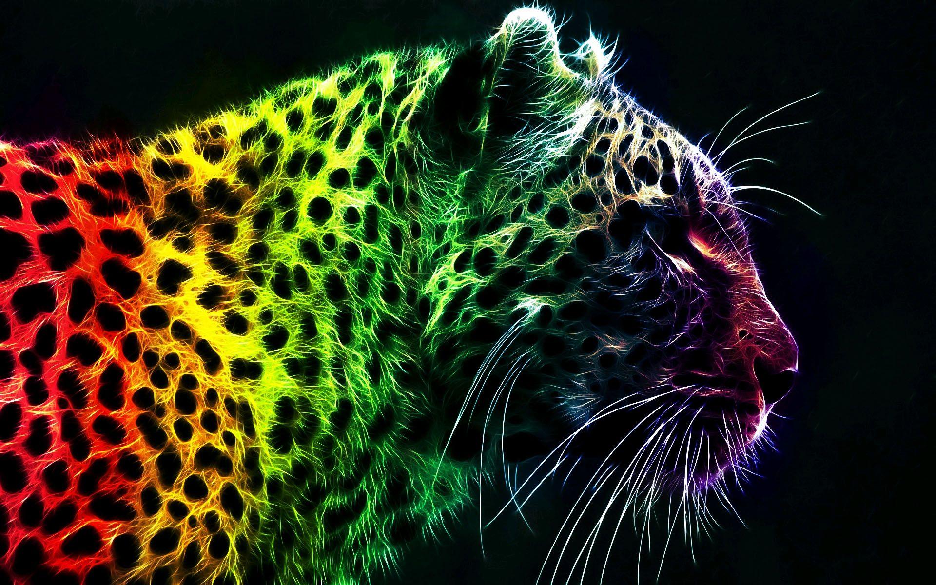Rainbow Leopard Background Image HD
