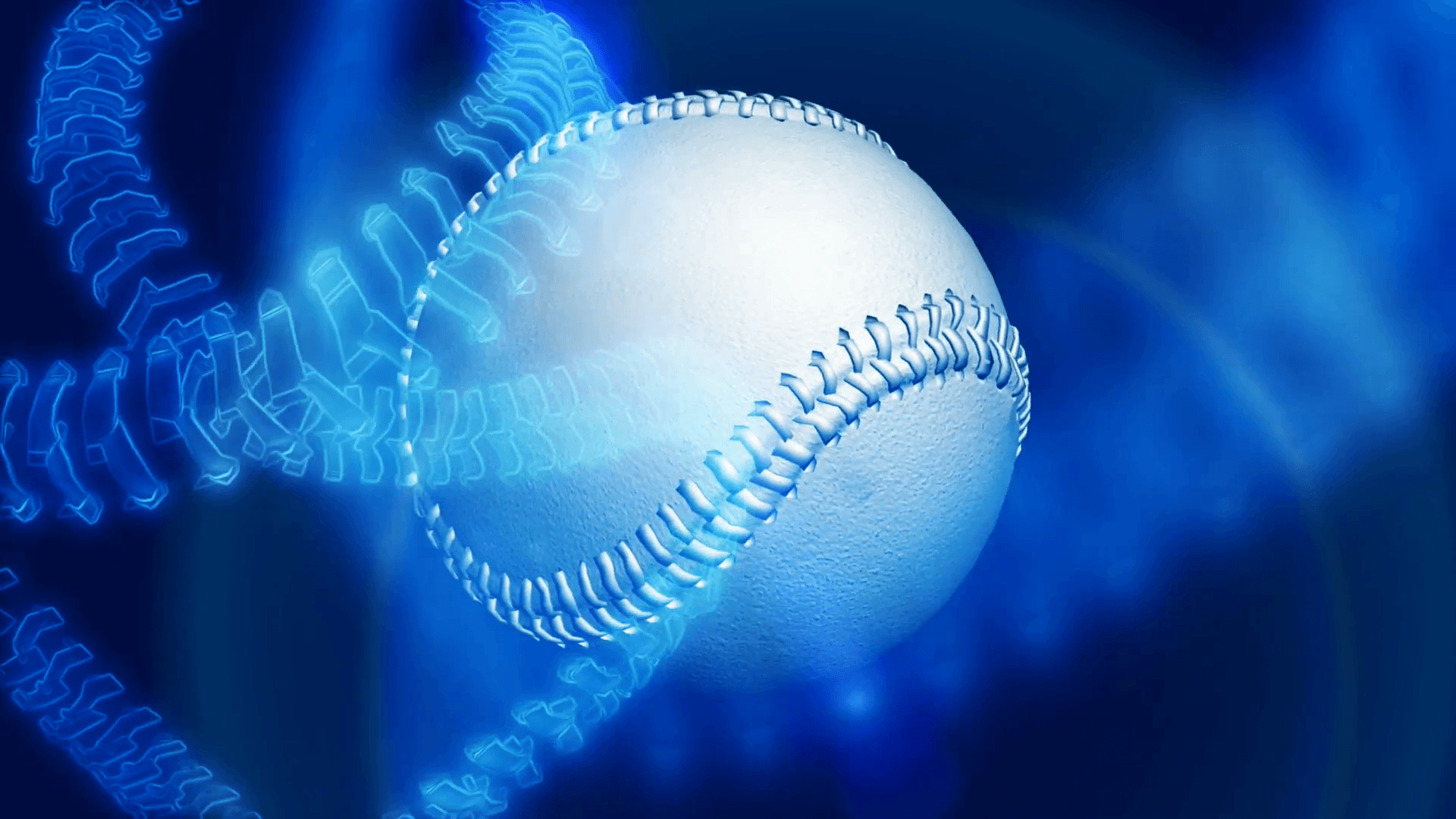 Spinning Baseball Ball & Blue Background Motion Background