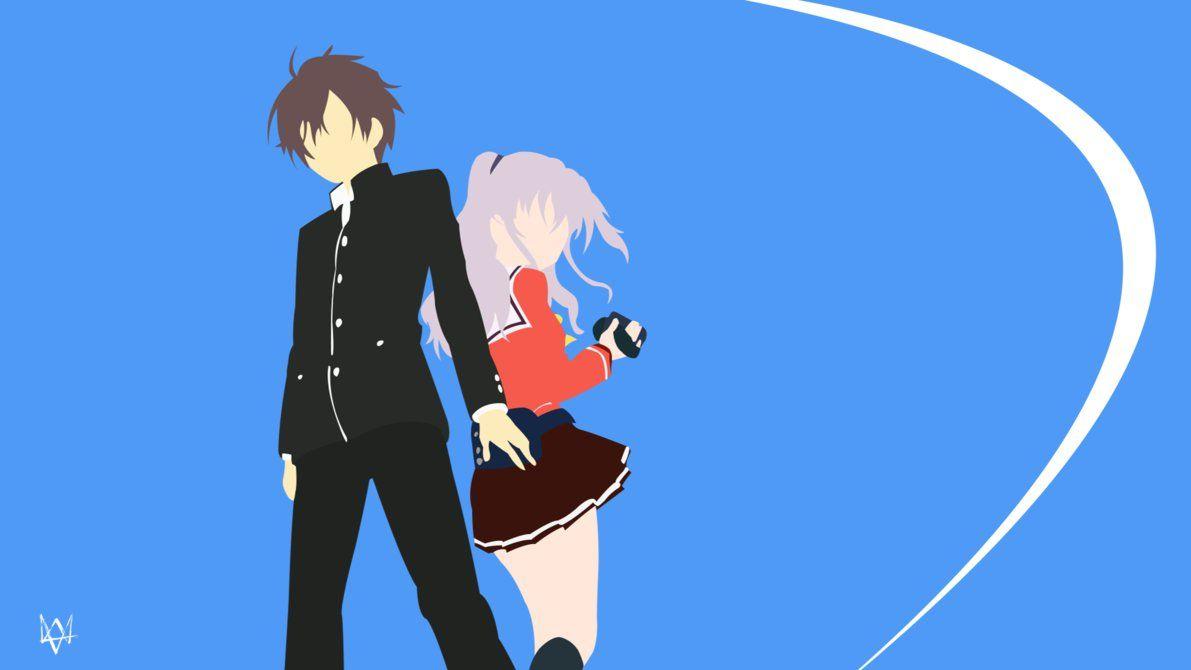 Yuu and Nao (Charlotte) Minimalist Wallpaper Anime